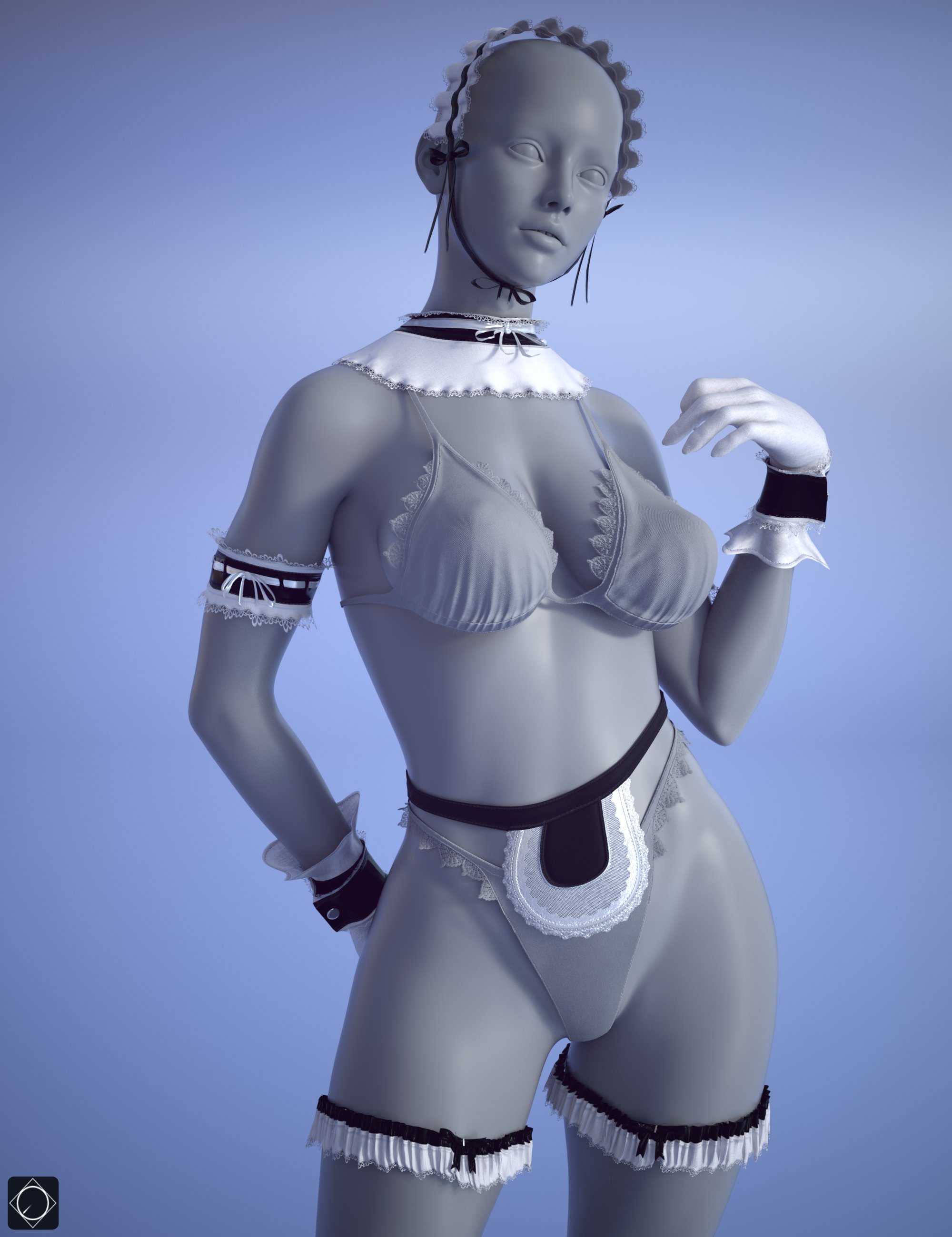 dForce Monochrome Bikini Accessories for Genesis 8 and 8.1 Females by: SWTrium, 3D Models by Daz 3D