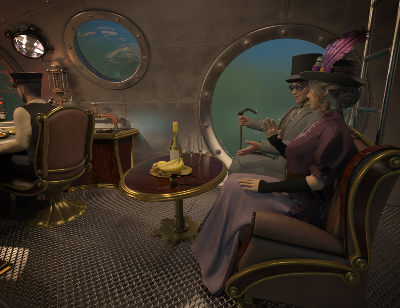 Steampunk Submarine SeaMaid Steampunk Submarine SeaMaid by: colorcat, 3D Models by Daz 3D