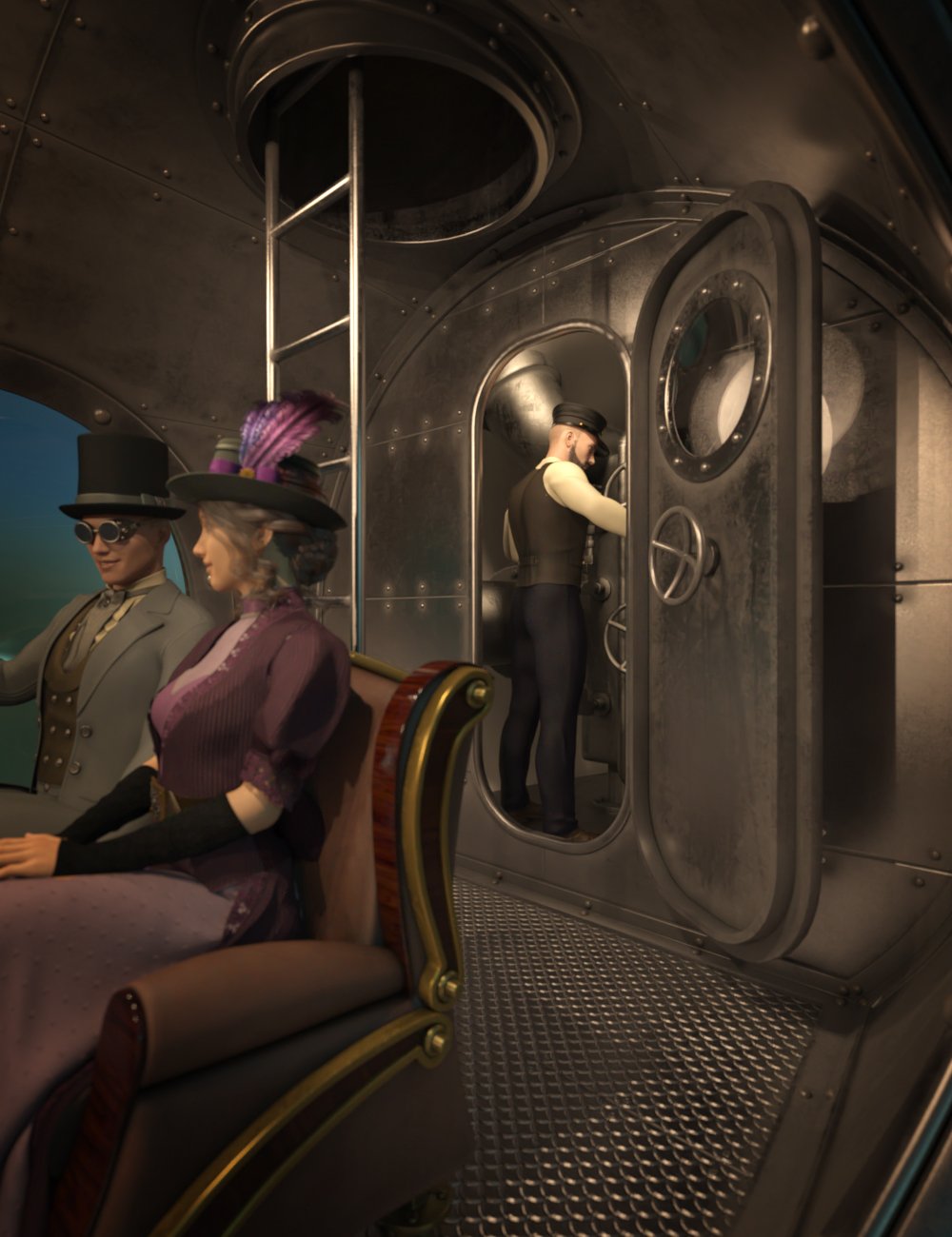 Steampunk Submarine SeaMaid by: colorcat, 3D Models by Daz 3D