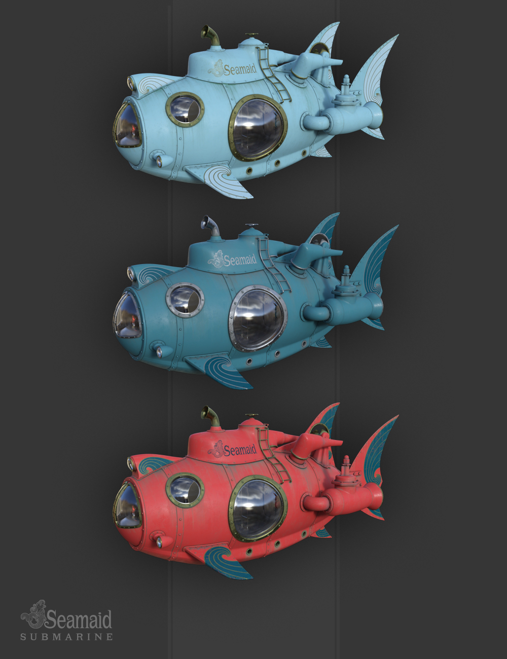 Steampunk Submarine SeaMaid by: colorcat, 3D Models by Daz 3D