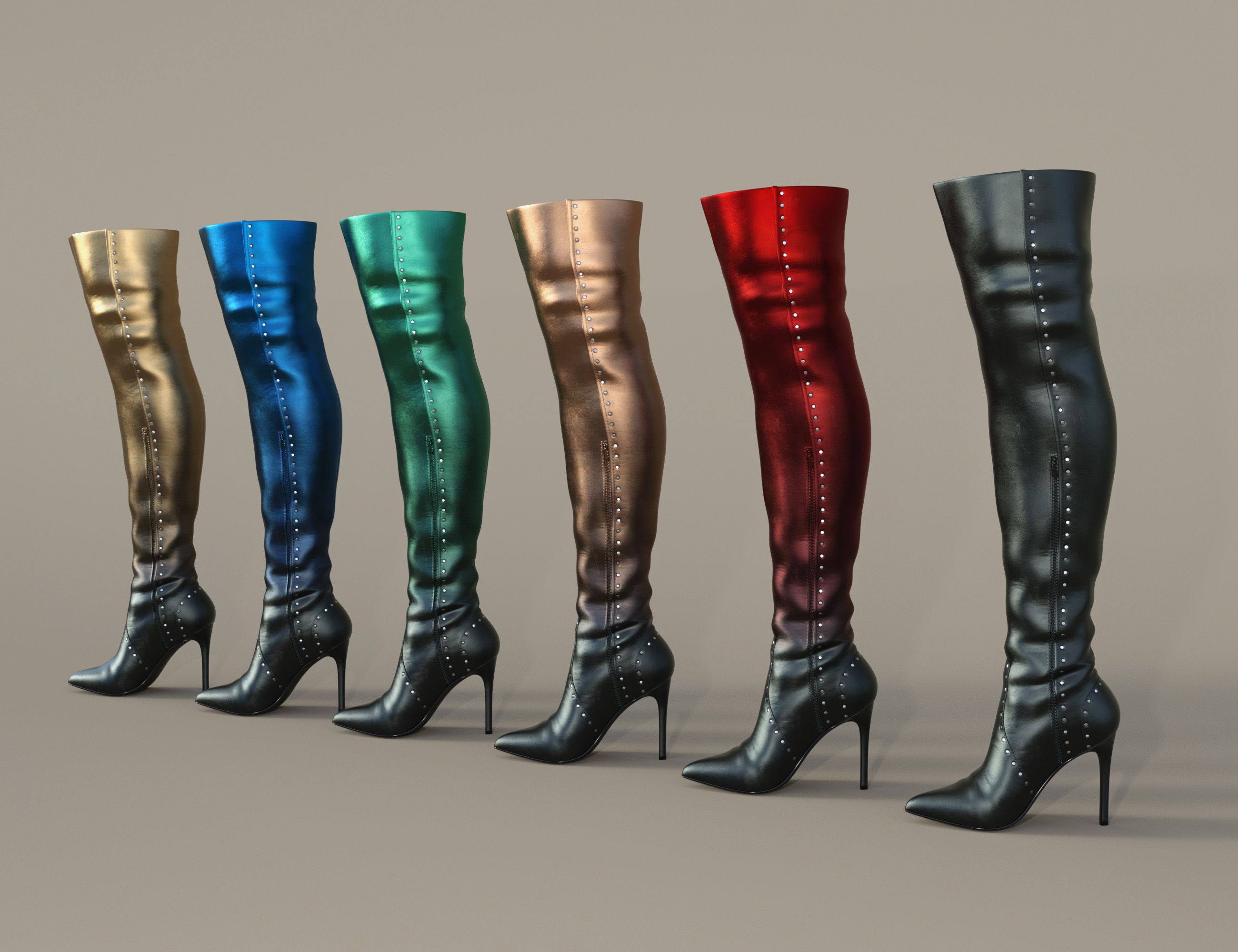 High Boots 6 Texture Expansion by: dx30, 3D Models by Daz 3D