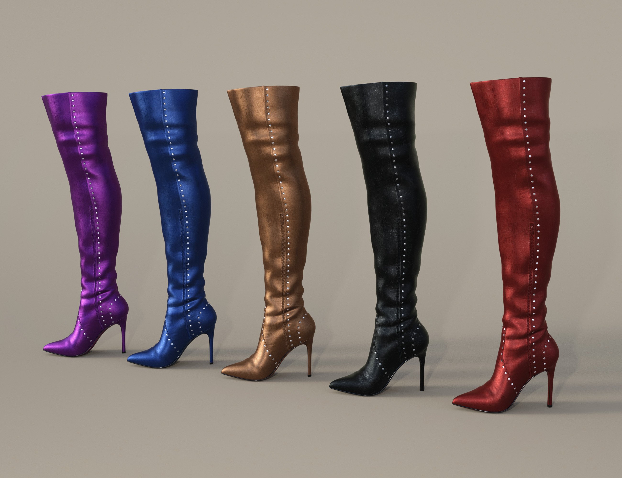 High Boots 6 Texture Expansion by: dx30, 3D Models by Daz 3D