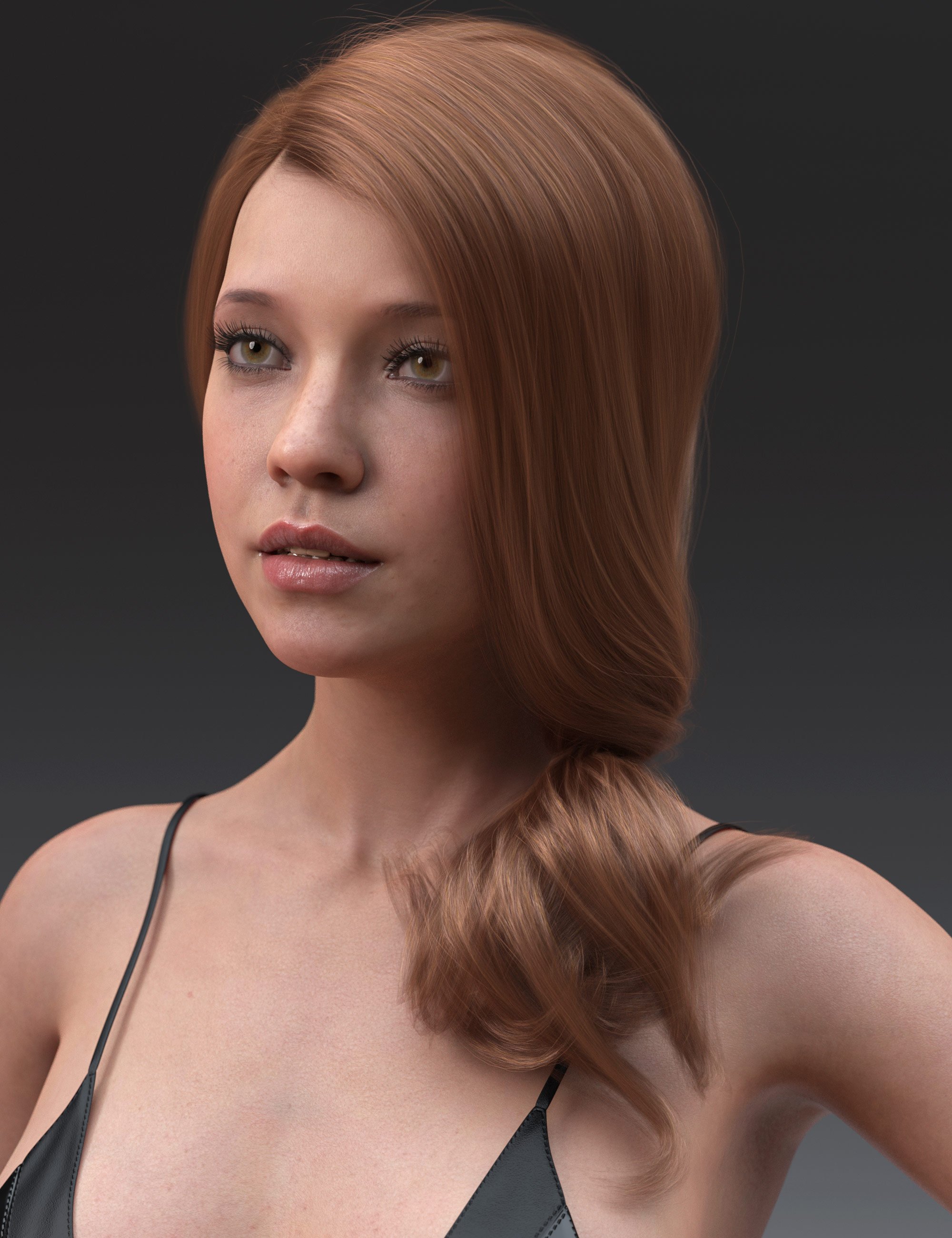 Romantic Side Tail Hair for Genesis 8 Female by: outoftouch, 3D Models by Daz 3D
