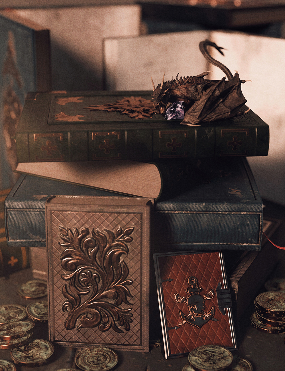 Feng Fantasy Books by: Feng, 3D Models by Daz 3D