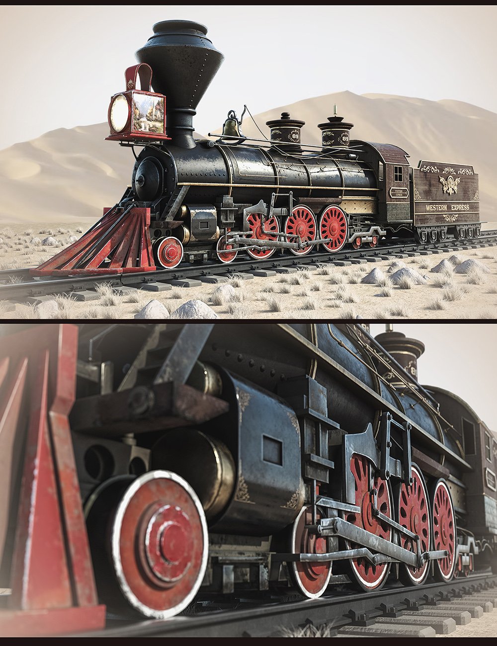 Western Express Train Locomotive by: Polish, 3D Models by Daz 3D