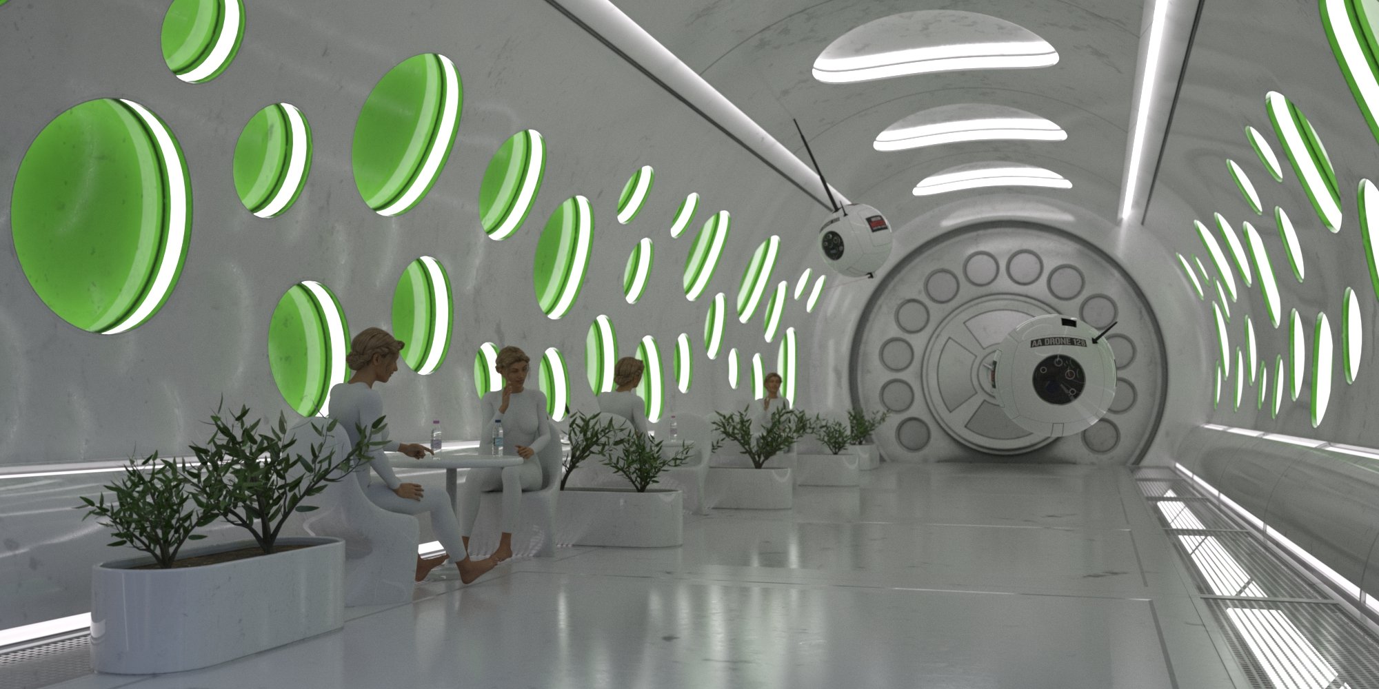 SC21 Station Corridor/Restaurant Scene Texture Add-On by: FToRi, 3D Models by Daz 3D