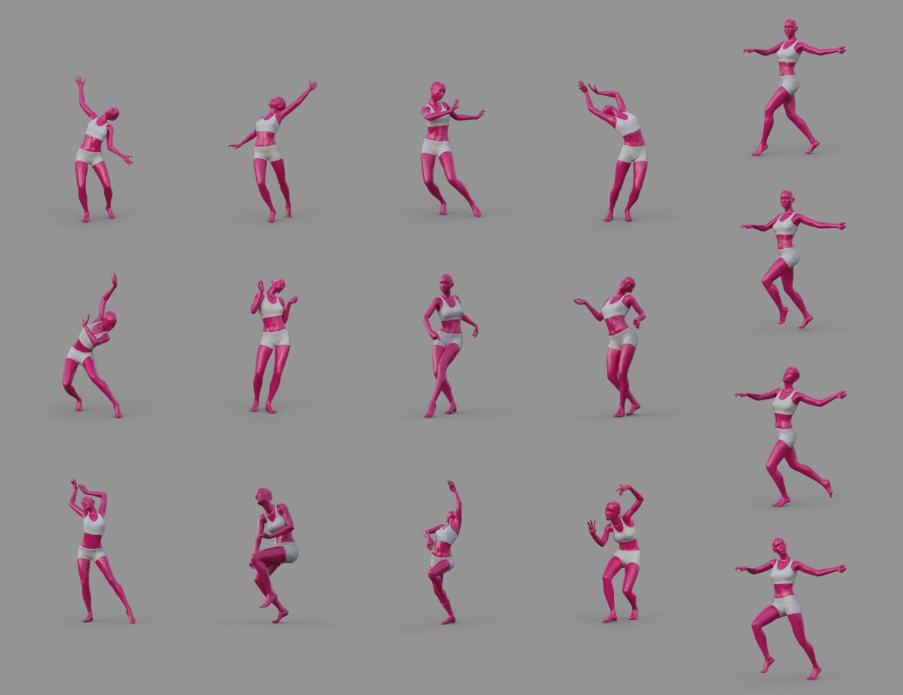 Hippie Dance Poses by: RedCrow3DArtOdyssey, 3D Models by Daz 3D