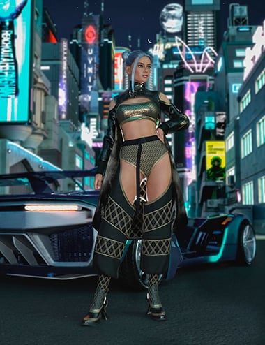 Cyber Killer W dForce Outfit for Genesis 8.1 Female by: OtartSade, 3D Models by Daz 3D
