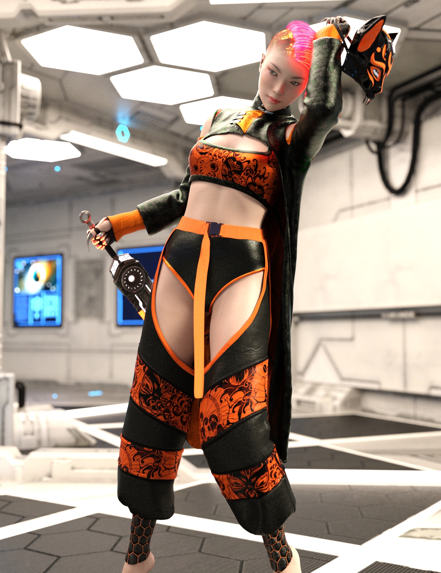 System Error Textures for Cyber Killer Woman by: Sade, 3D Models by Daz 3D