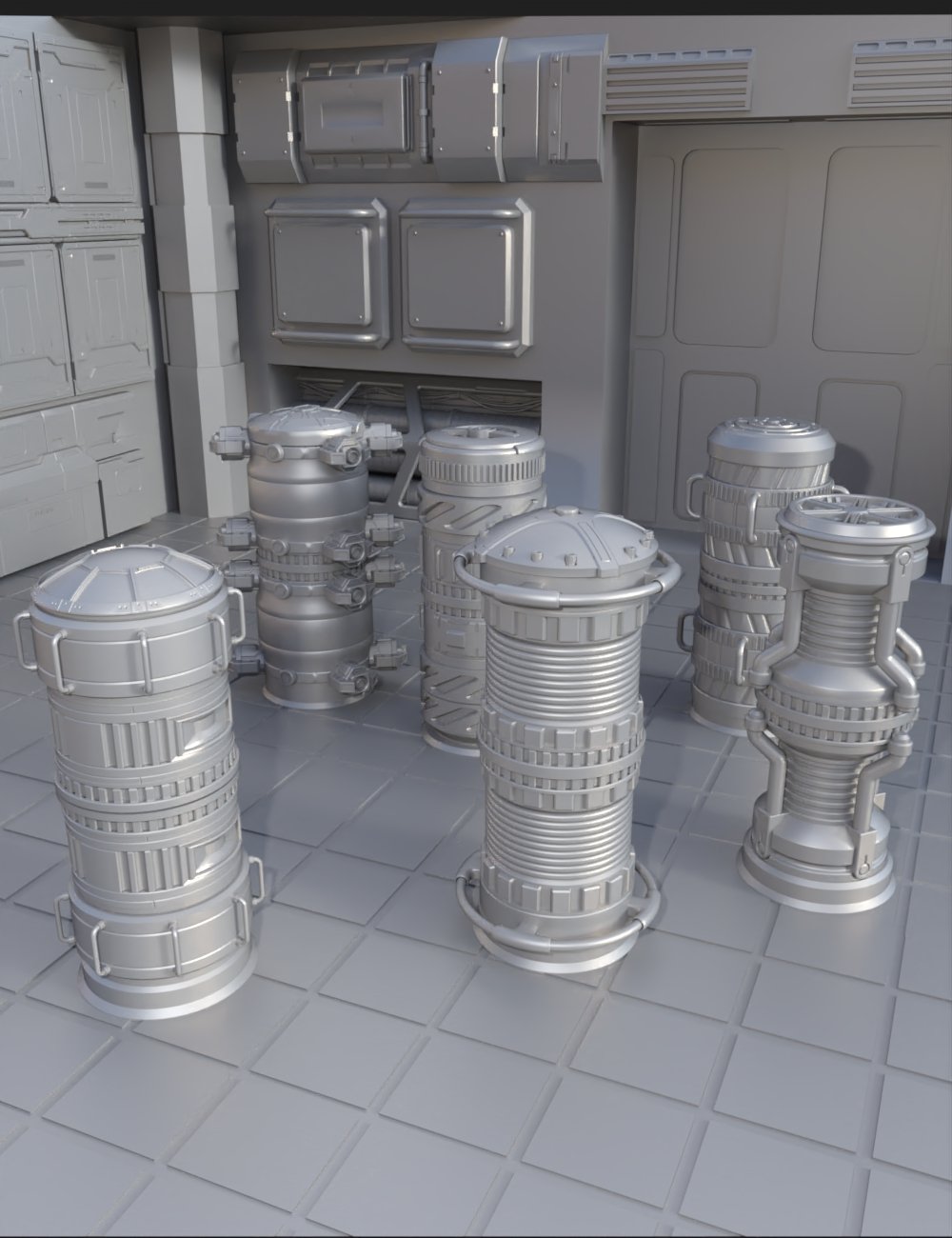Mix and Match Sci-fi Barrels by: AcharyaPolina, 3D Models by Daz 3D