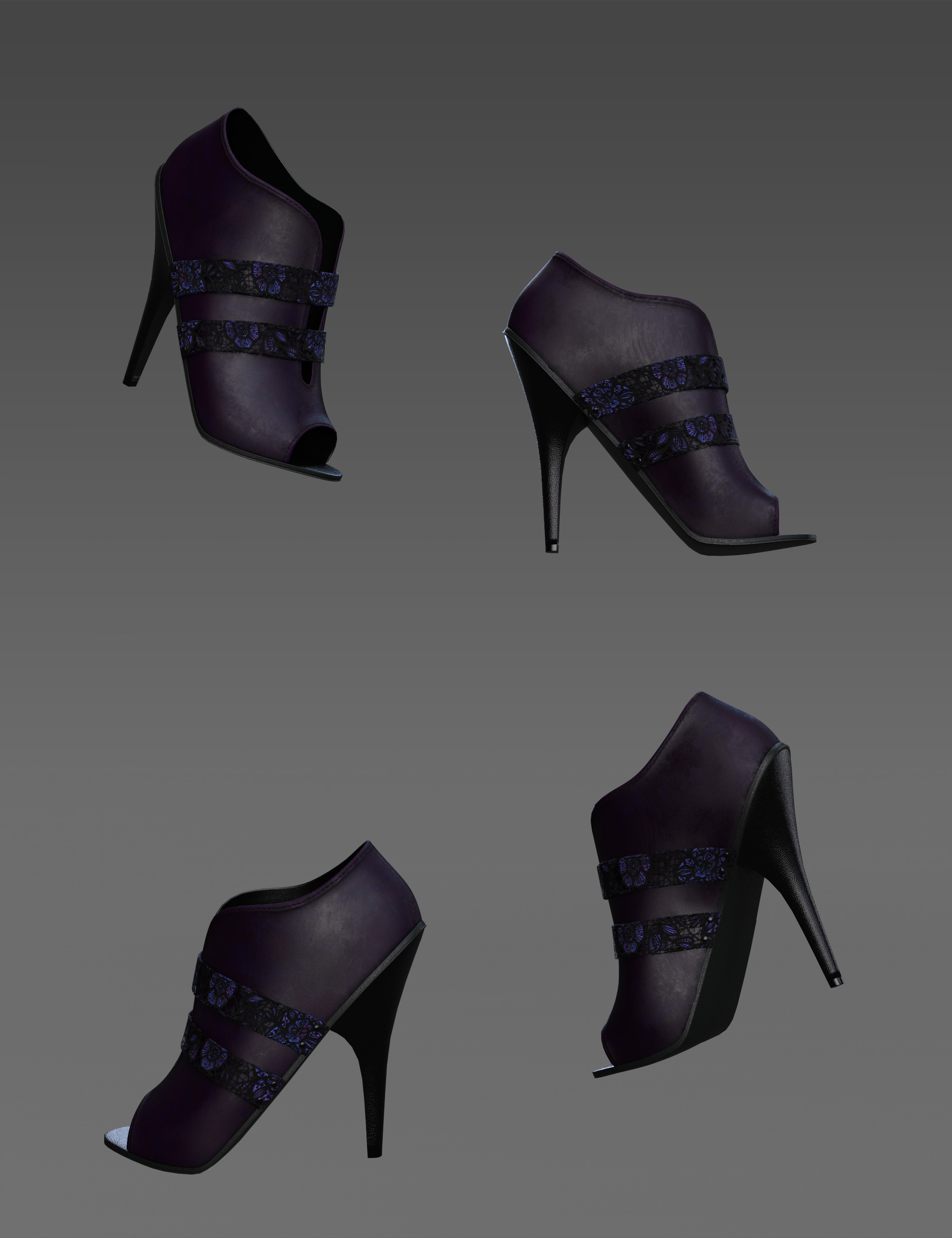 Black Mamba Shoes for Genesis 8 and 8.1 Females