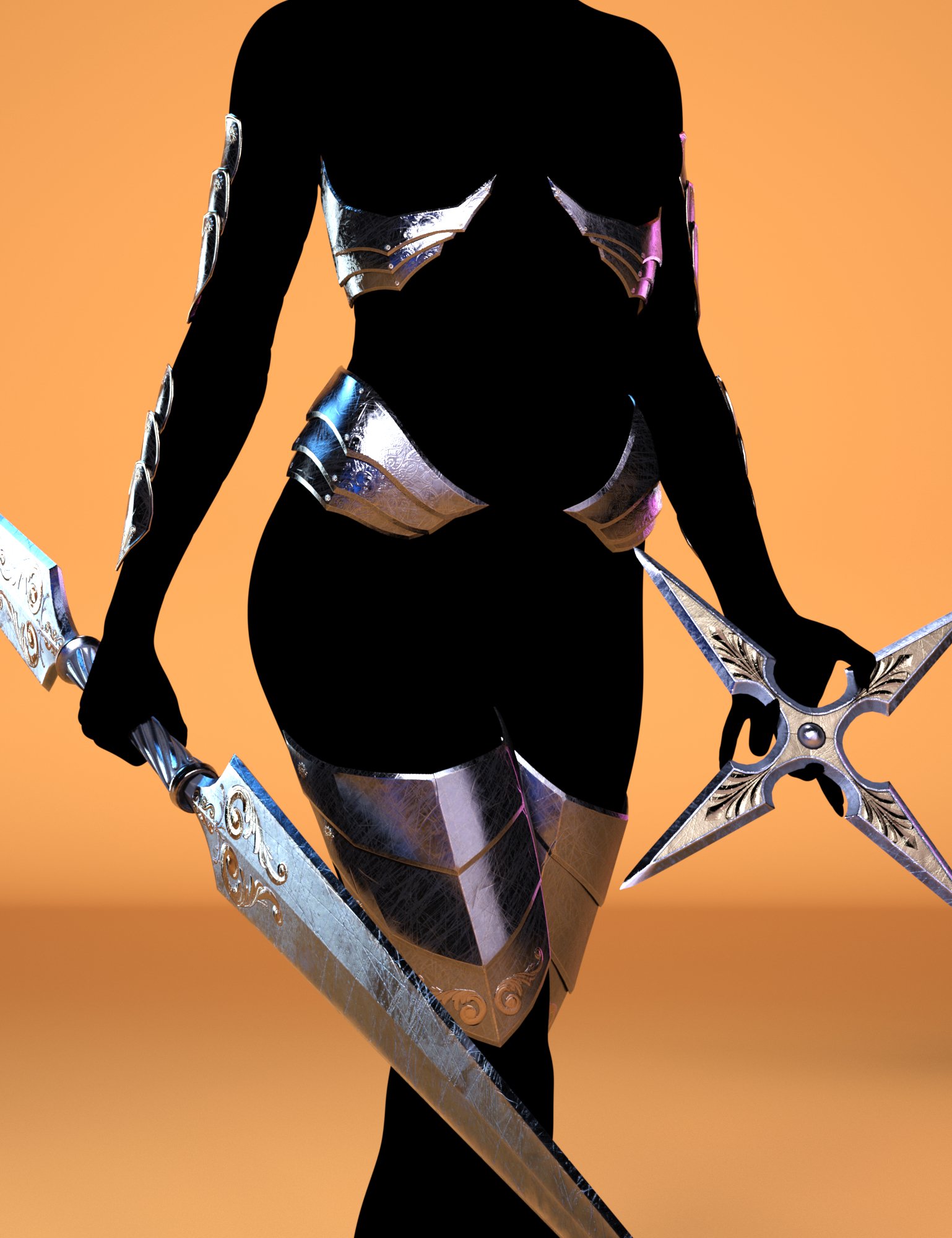Assassin Sister Armor and Accessories for Genesis 8 and 8.1 Females by: HM, 3D Models by Daz 3D