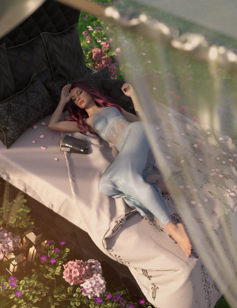 Sleeping Beauty Pose Set for Genesis 8.1 Female by: 3D Sugar, 3D Models by Daz 3D