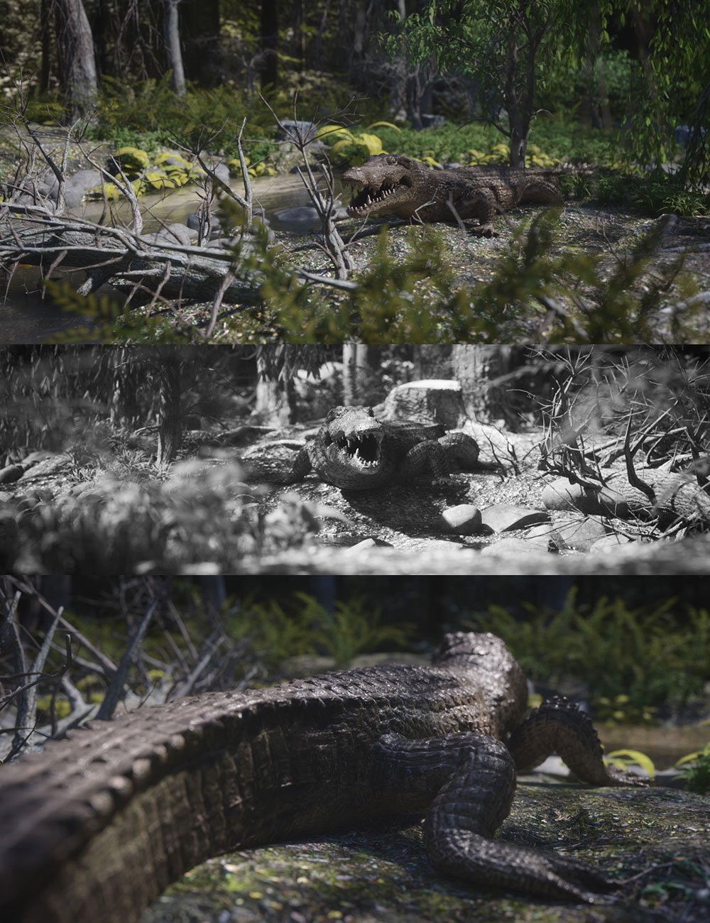 HD Scans Crocodile Prop by: Dreamlight, 3D Models by Daz 3D