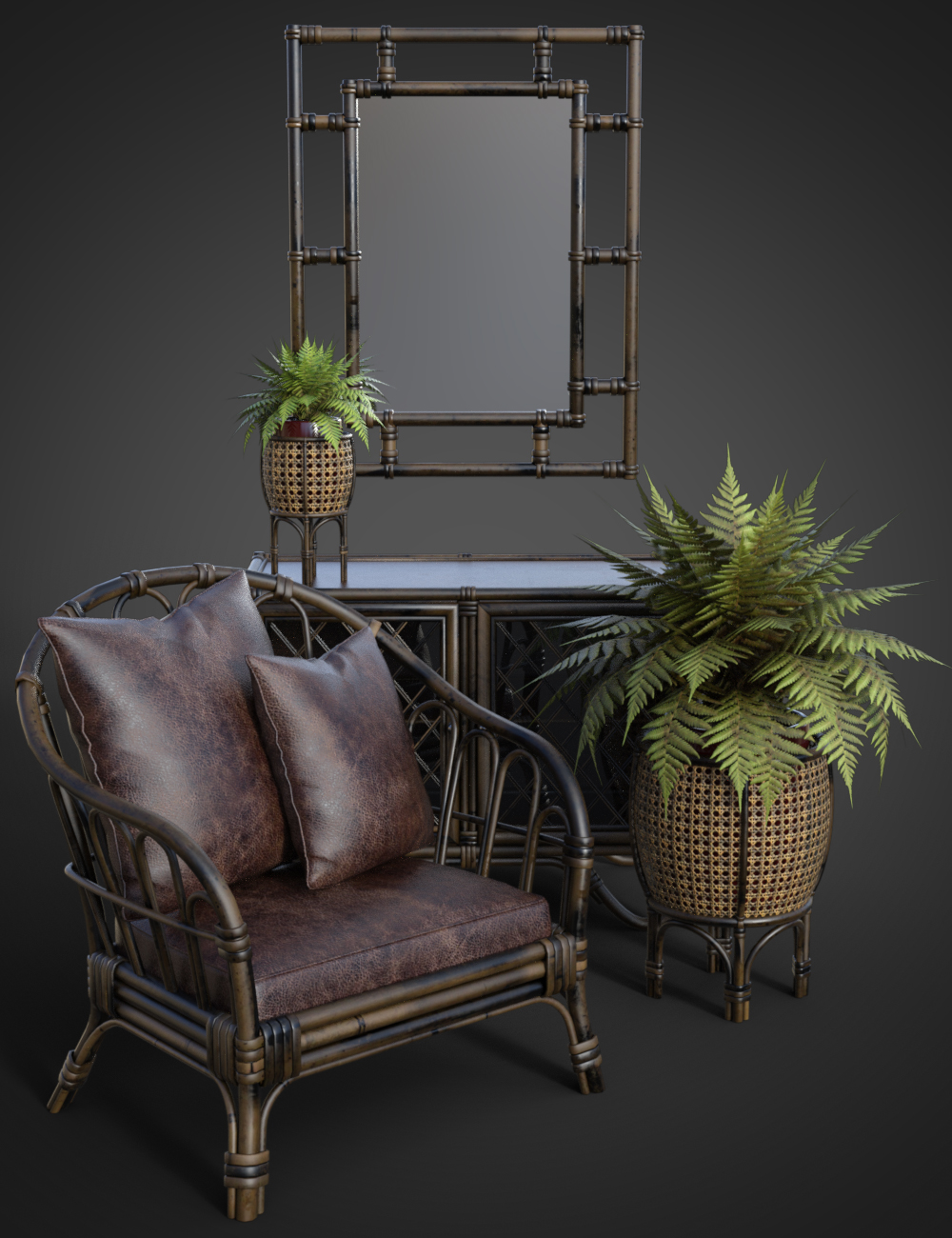 B.E.T.T.Y. Rattan Furniture by: B.E.T.T.Y, 3D Models by Daz 3D