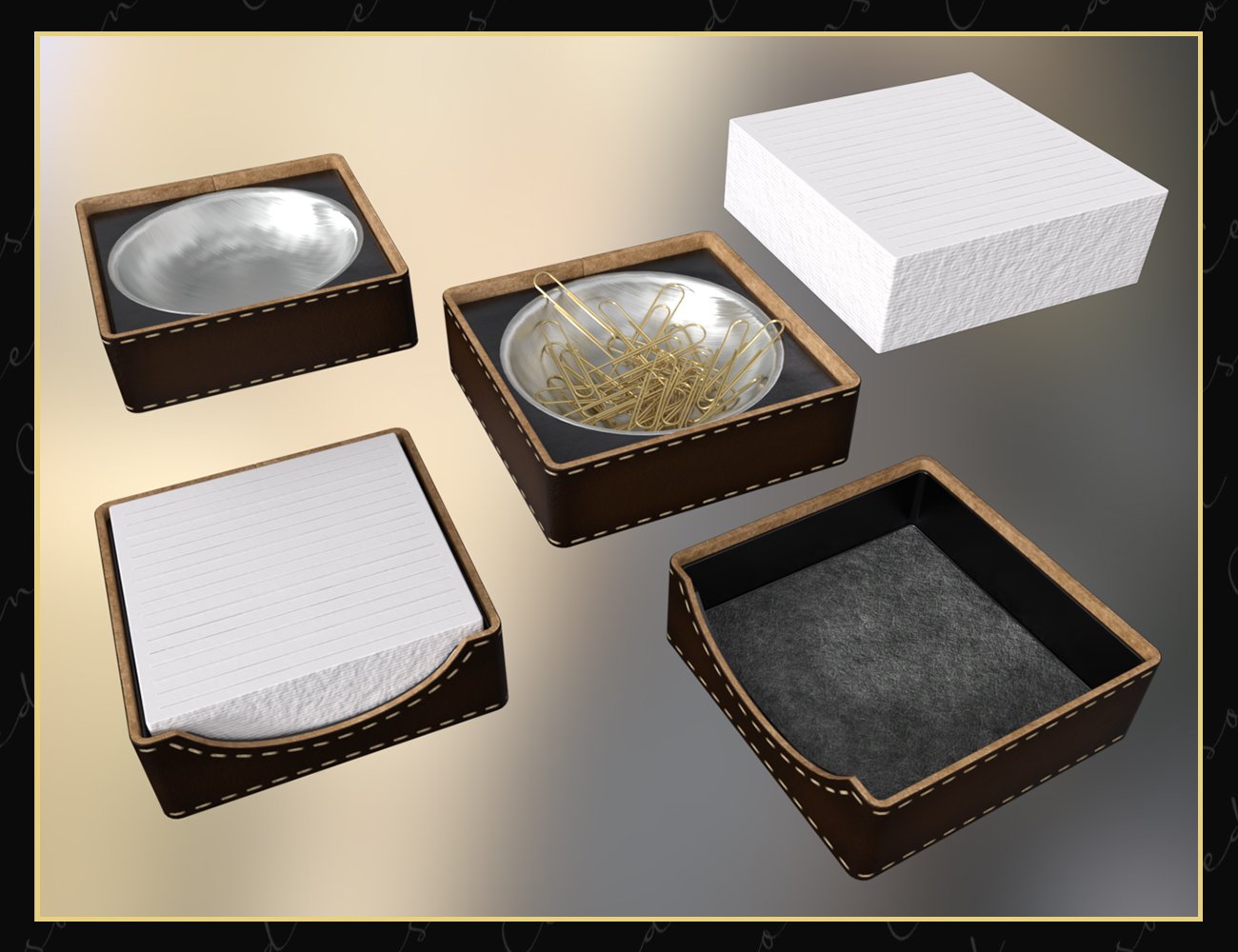 Luxury Office Stationery Props and Poses Luxury Office Stationery Props and Poses by: Censored, 3D Models by Daz 3D