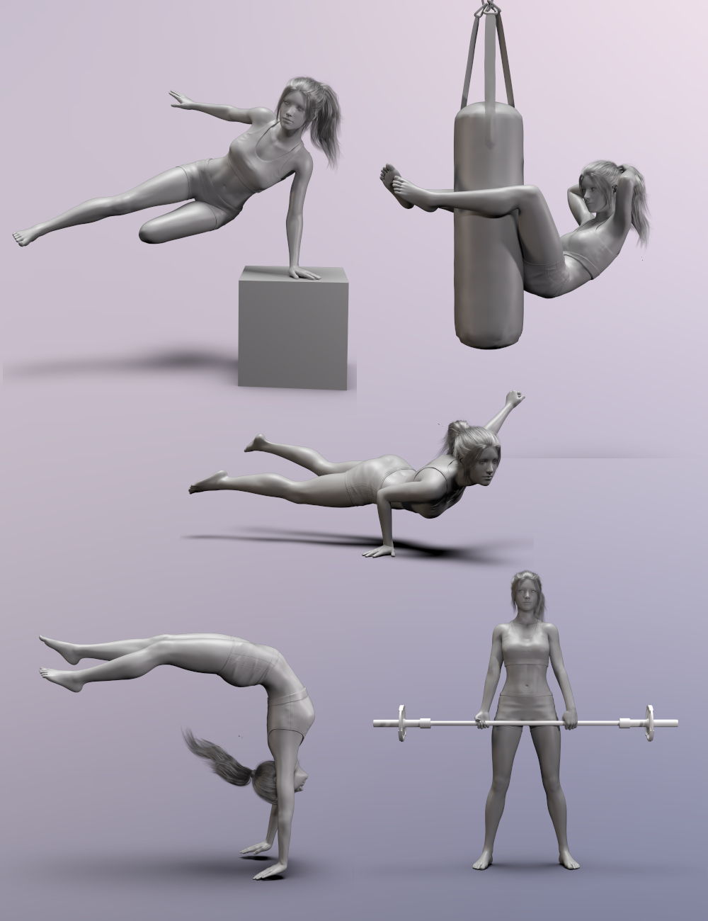 Excellent Exercise Poses for Genesis 8 and 8.1 Female by: Scuffles3d, 3D Models by Daz 3D