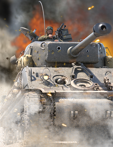 WWII American Tank by: DarkEdgeDesign, 3D Models by Daz 3D