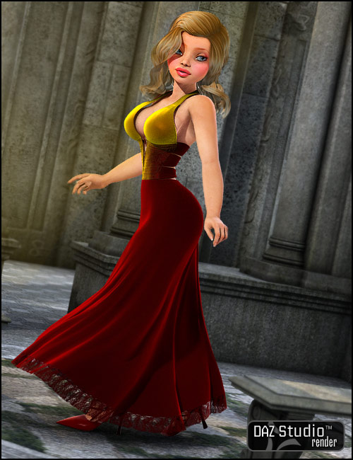 Evening Star Dress Unimesh Fits by: XenaBarbara Brundon, 3D Models by Daz 3D