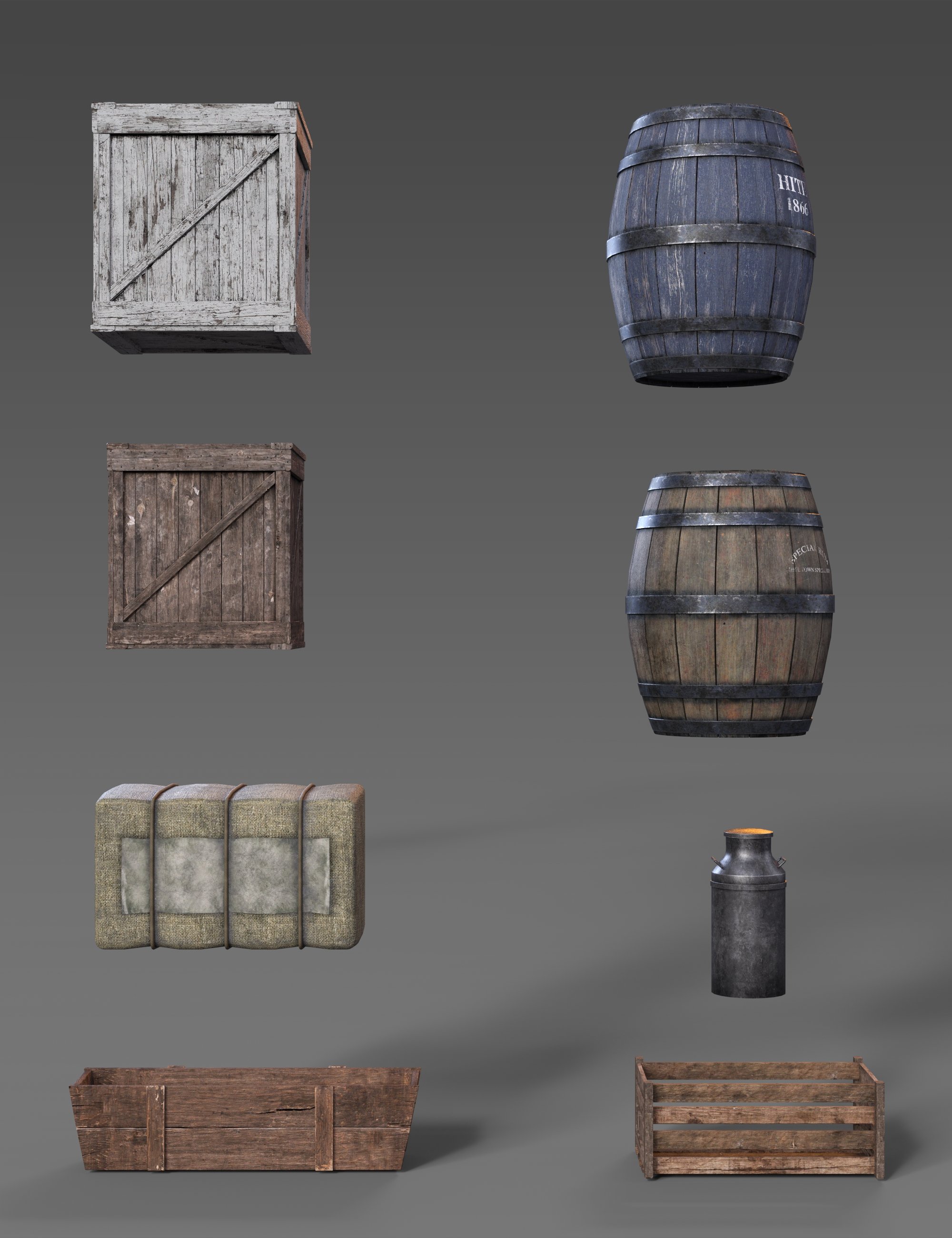 Wild West Town Containers by: Charles, 3D Models by Daz 3D