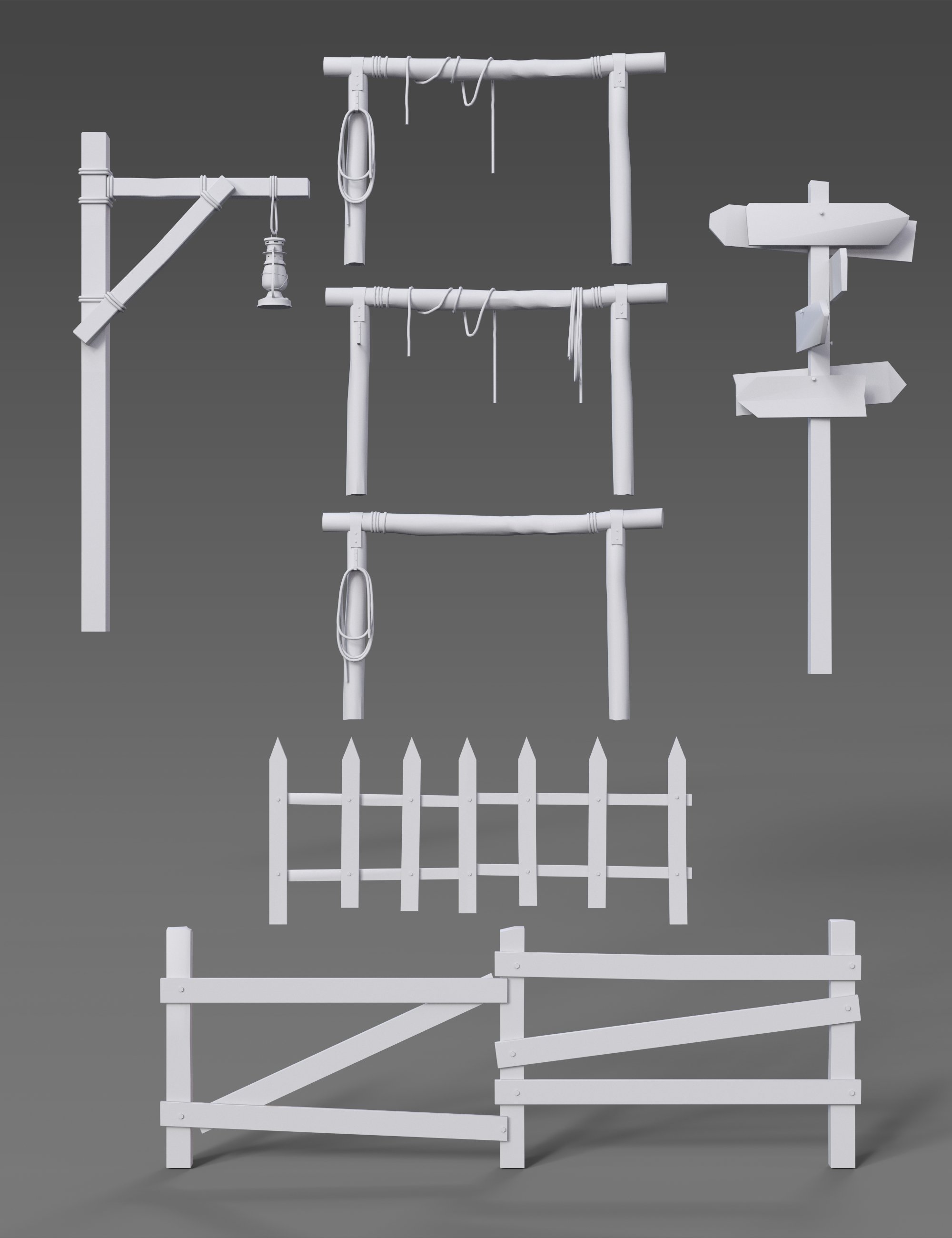 Wild West Town Fences and Posts Wild West Town Fences and Posts by: Charles, 3D Models by Daz 3D