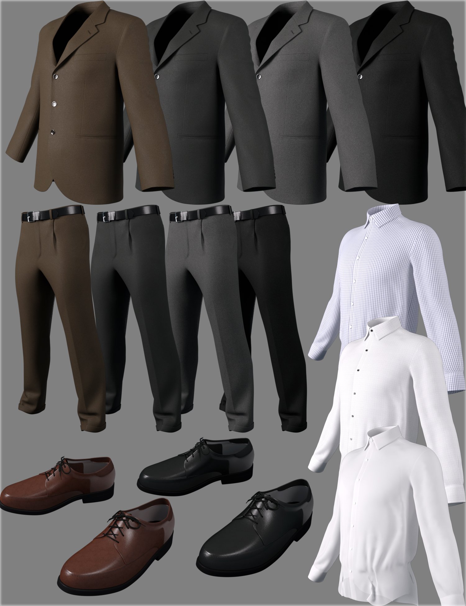 dForce HnC 3Button Suit Outfits for Genesis 8.1 Males by: IH Kang, 3D Models by Daz 3D