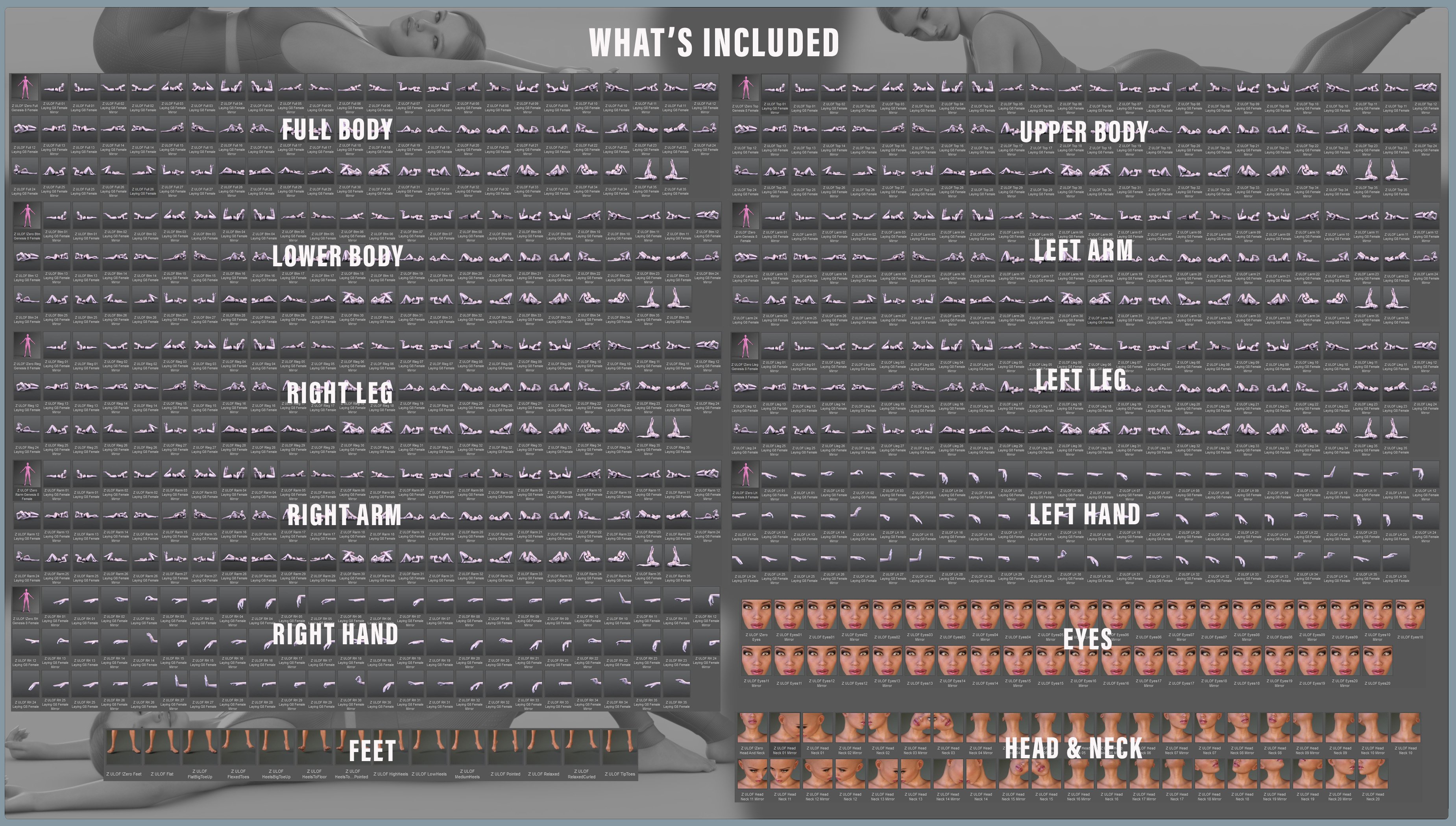 Z Ultimate Laying on the Floor Pose Mega Set for Genesis 8 and 8.1