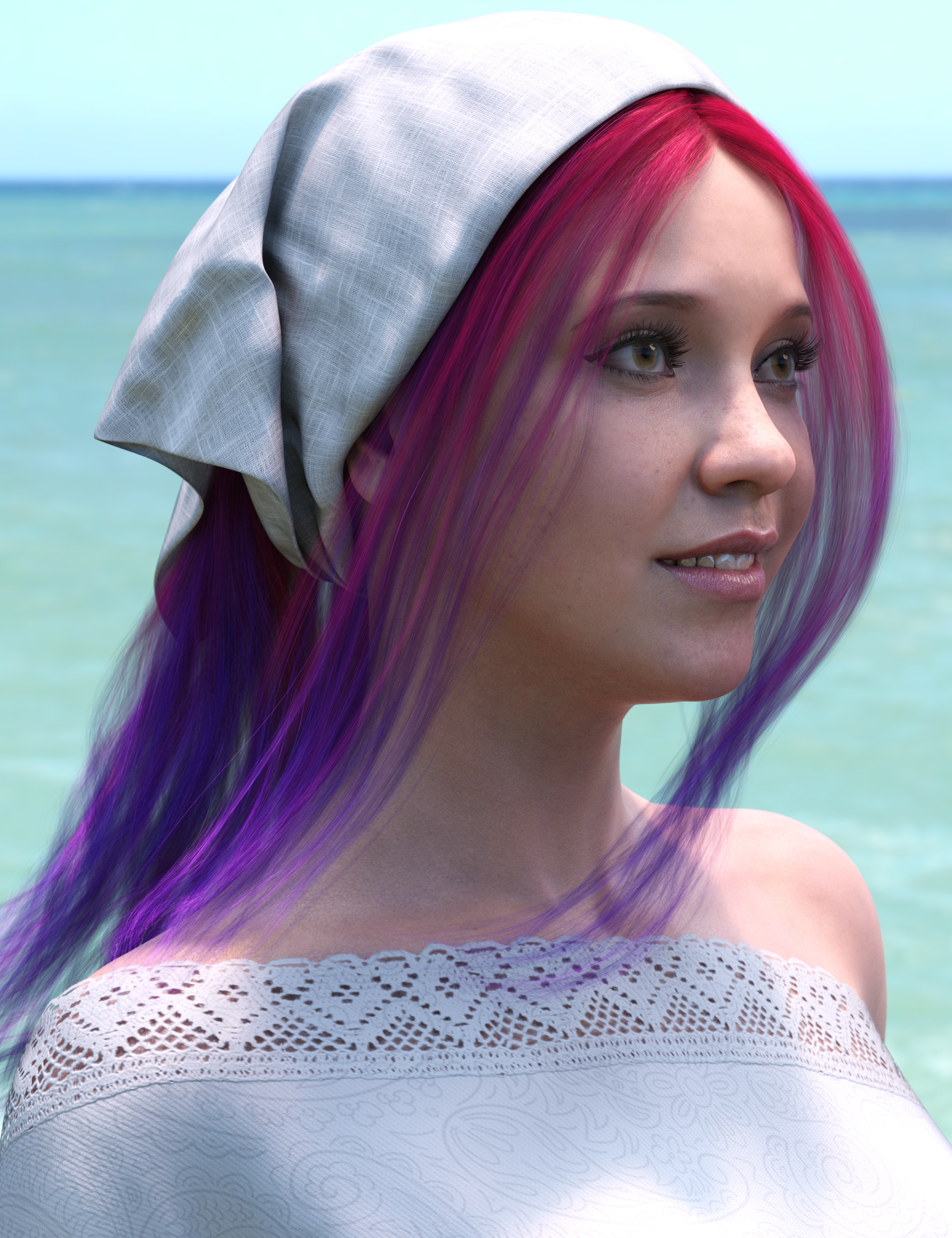 Summer Scarf Hair Texture Expansion by: outoftouch, 3D Models by Daz 3D
