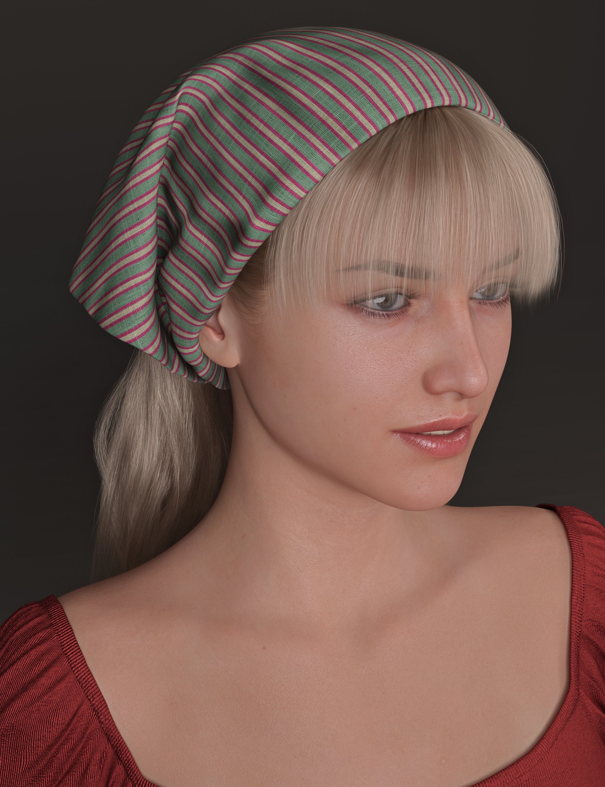 Summer Scarf Hair for Genesis 8 Female by: outoftouch, 3D Models by Daz 3D