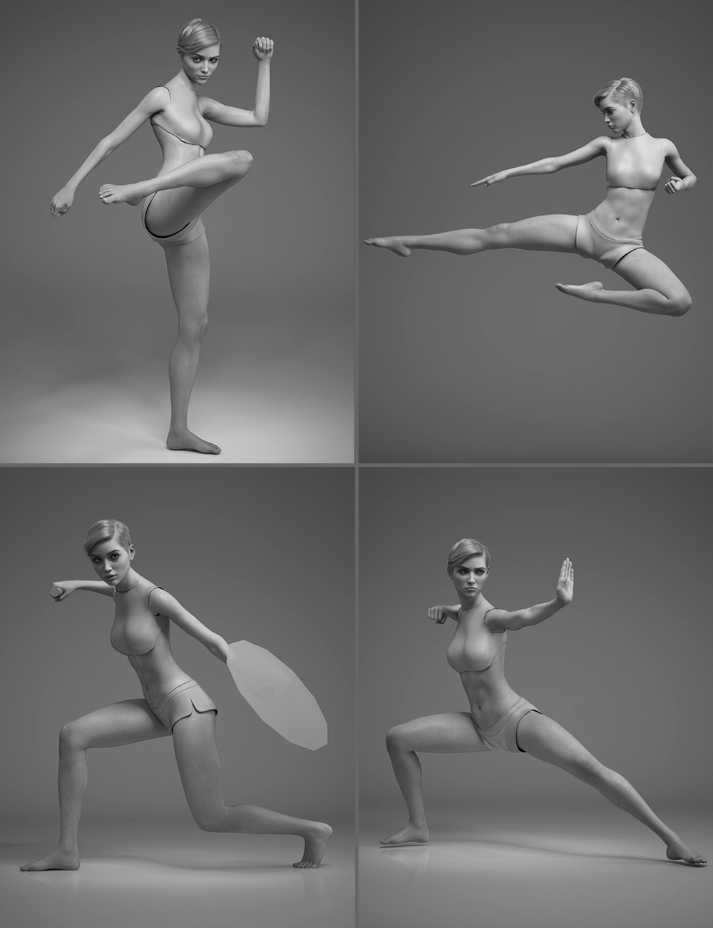 Perfect Weapon Poses for Genesis 8.1 Female by: 3D Sugar, 3D Models by Daz 3D