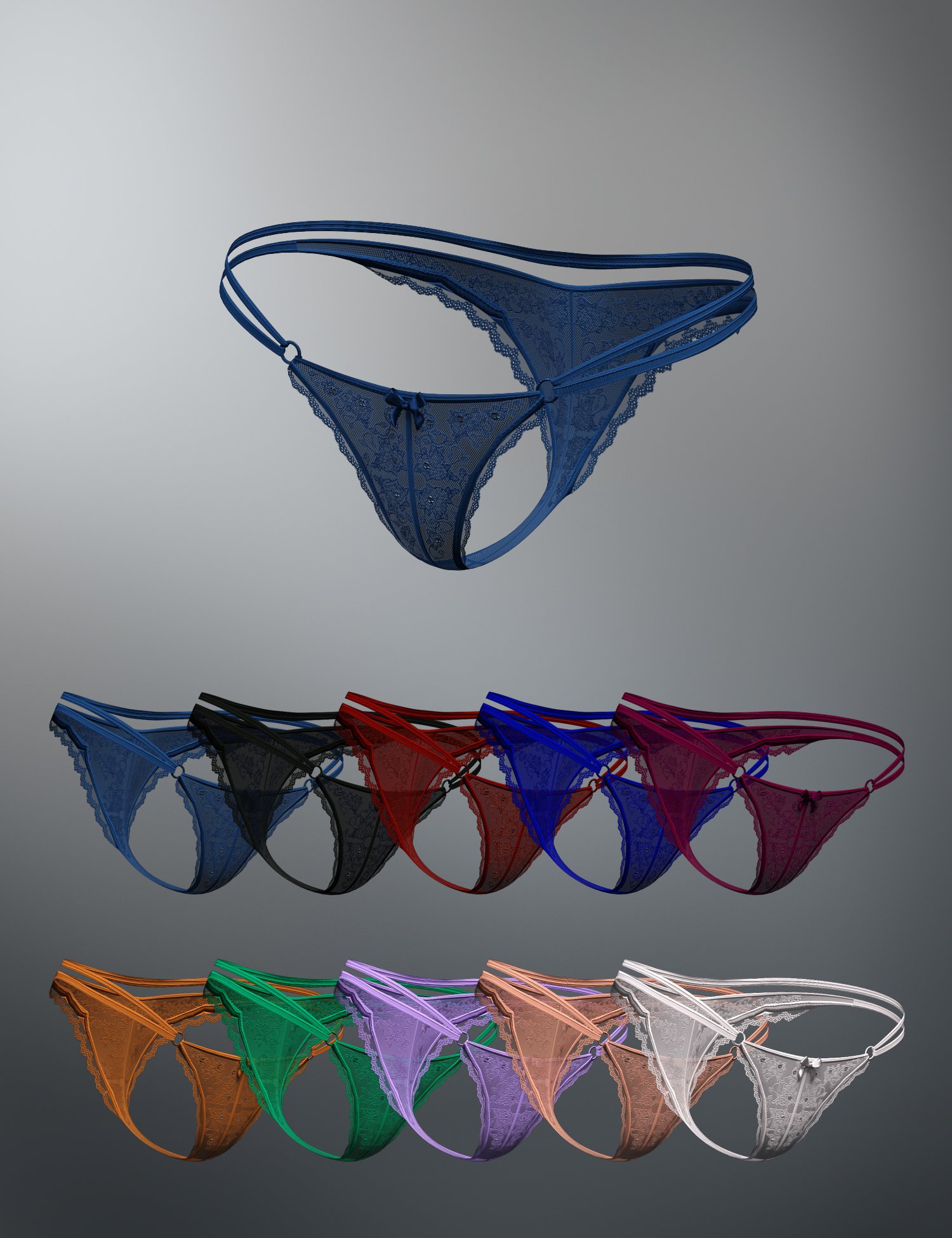 X-Fashion Crow Lace Lingerie Bottoms for Genesis 8 and 8.1 Females by: xtrart-3d, 3D Models by Daz 3D