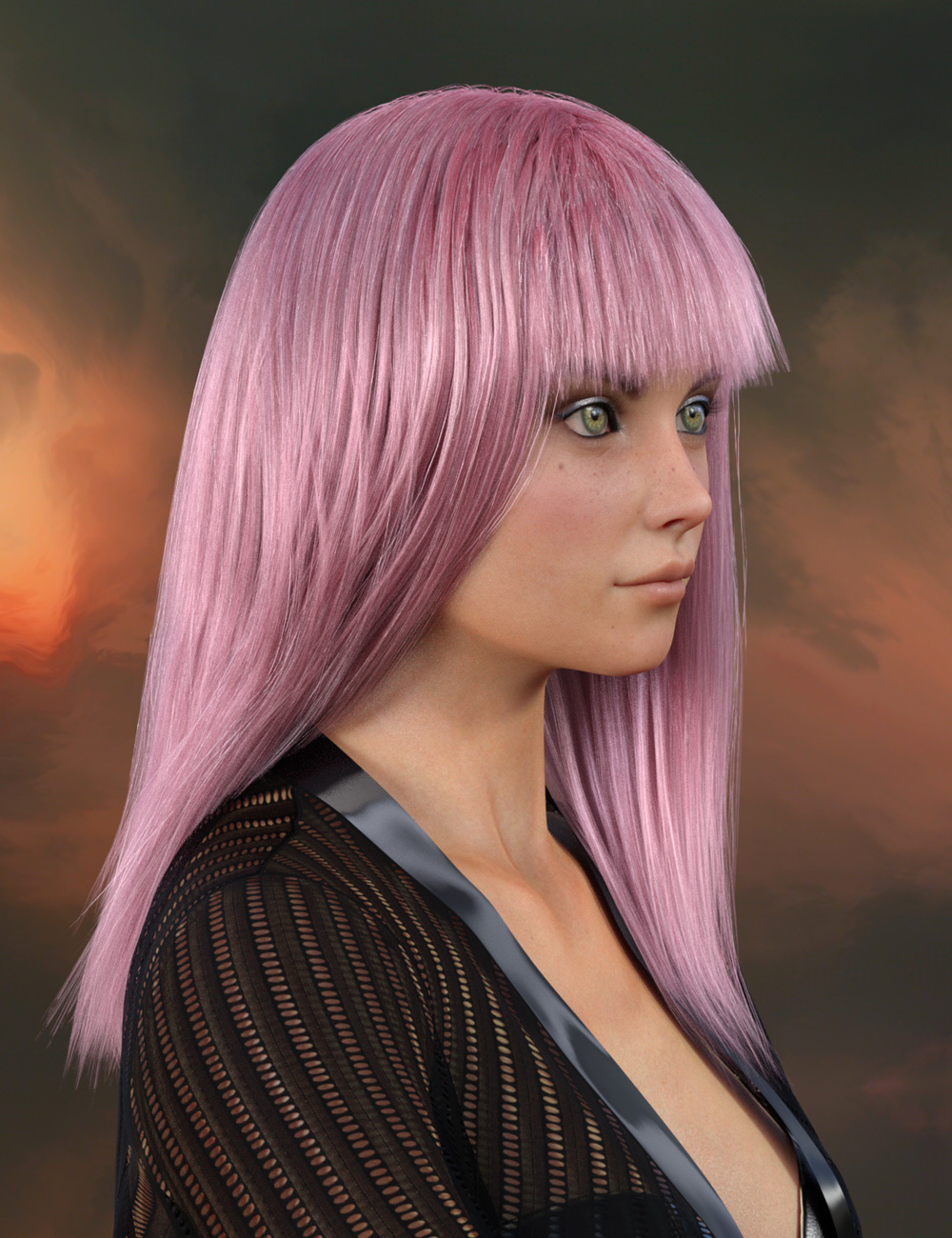 Hoku Hair for Genesis 8 and 8.1 by: Prae, 3D Models by Daz 3D