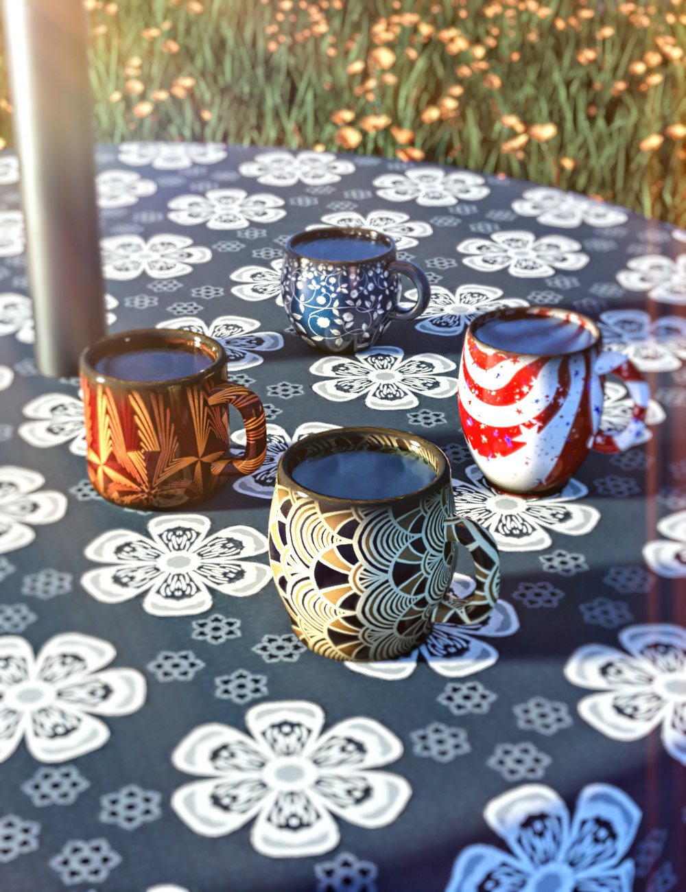 Stylish Ceramic Cups by: AcharyaPolina, 3D Models by Daz 3D