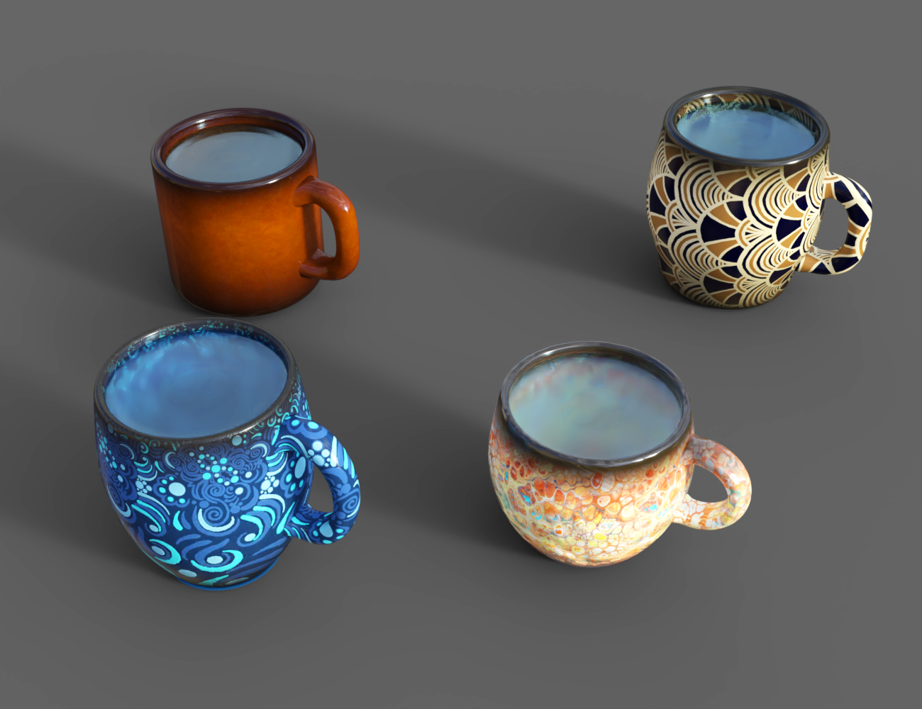 Stylish Ceramic Cups by: AcharyaPolina, 3D Models by Daz 3D