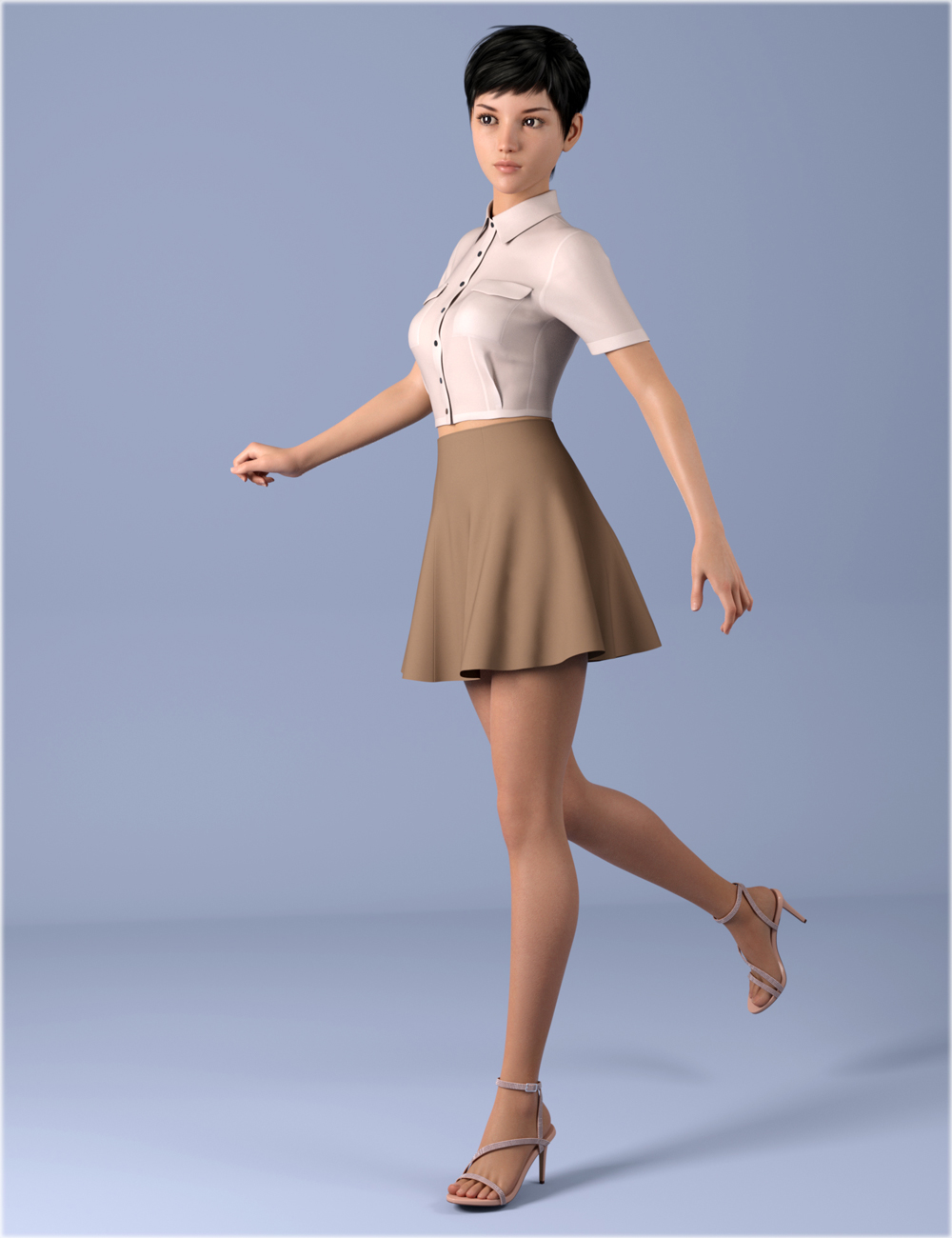 dForce HnC Cropped Shirt Outfits for Genesis 8.1 Females by: IH Kang, 3D Models by Daz 3D