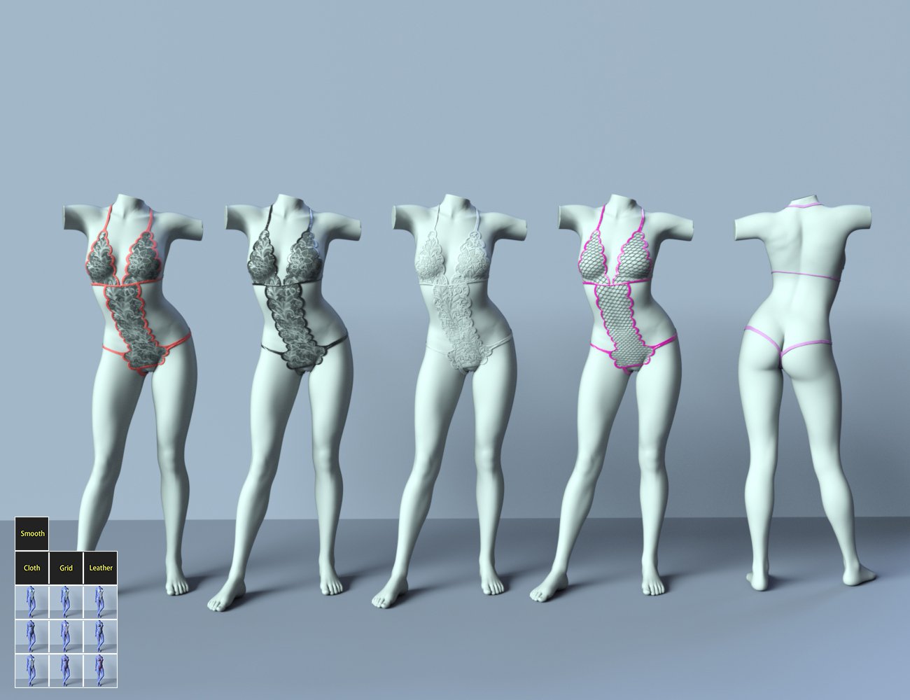 SPR Attractive Underwear Collection II by: Sprite, 3D Models by Daz 3D