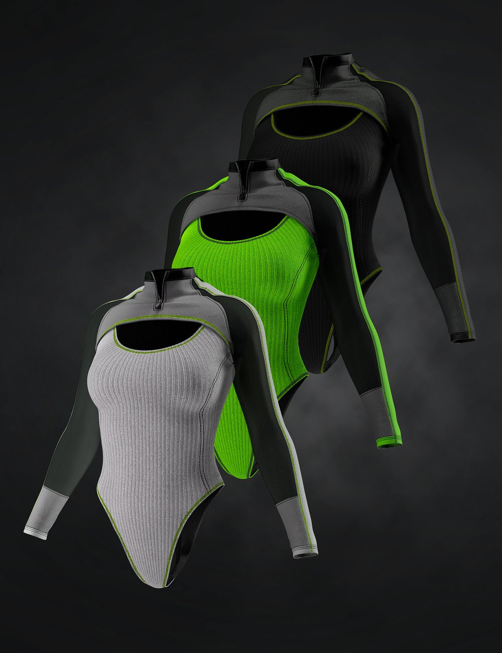 AJC Aero Fitness Bodysuit for Genesis 8 and 8.1 Females by: adeilsonjc, 3D Models by Daz 3D