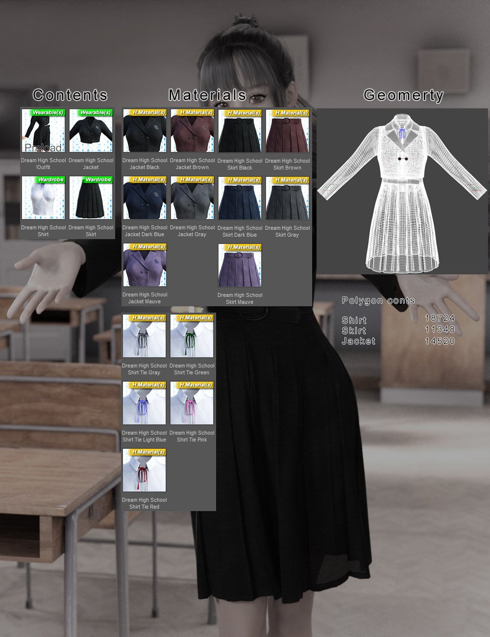 dForce Dream High School Uniform for Genesis 8 and 8.1 Females dForce Dream High School Uniform for Genesis 8 and 8.1 Females by: tentman, 3D Models by Daz 3D