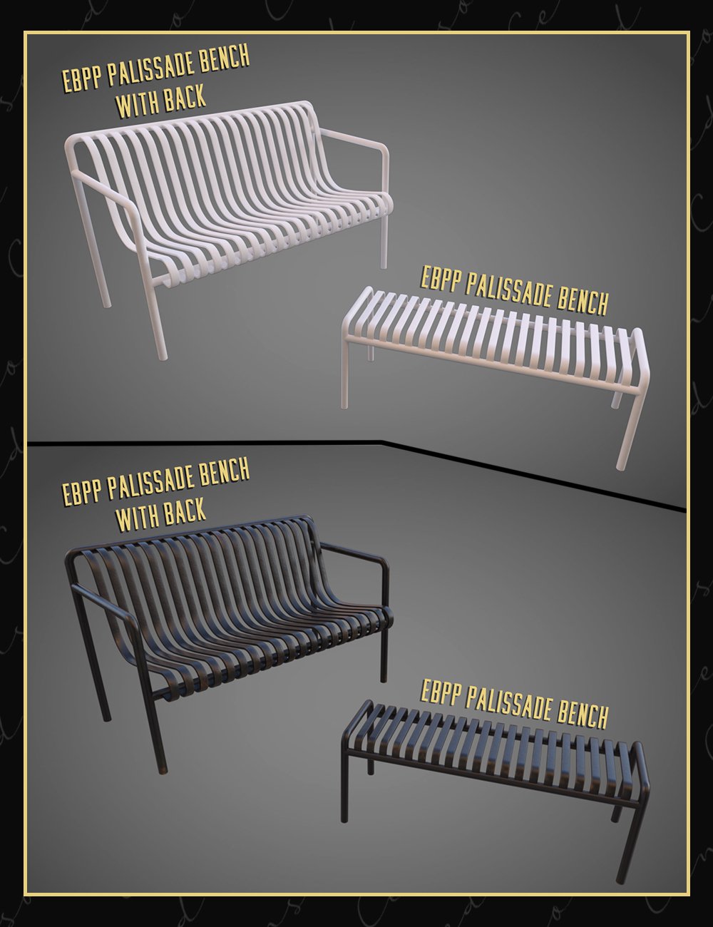 Everyday Bench Prop Pack Daz 3D