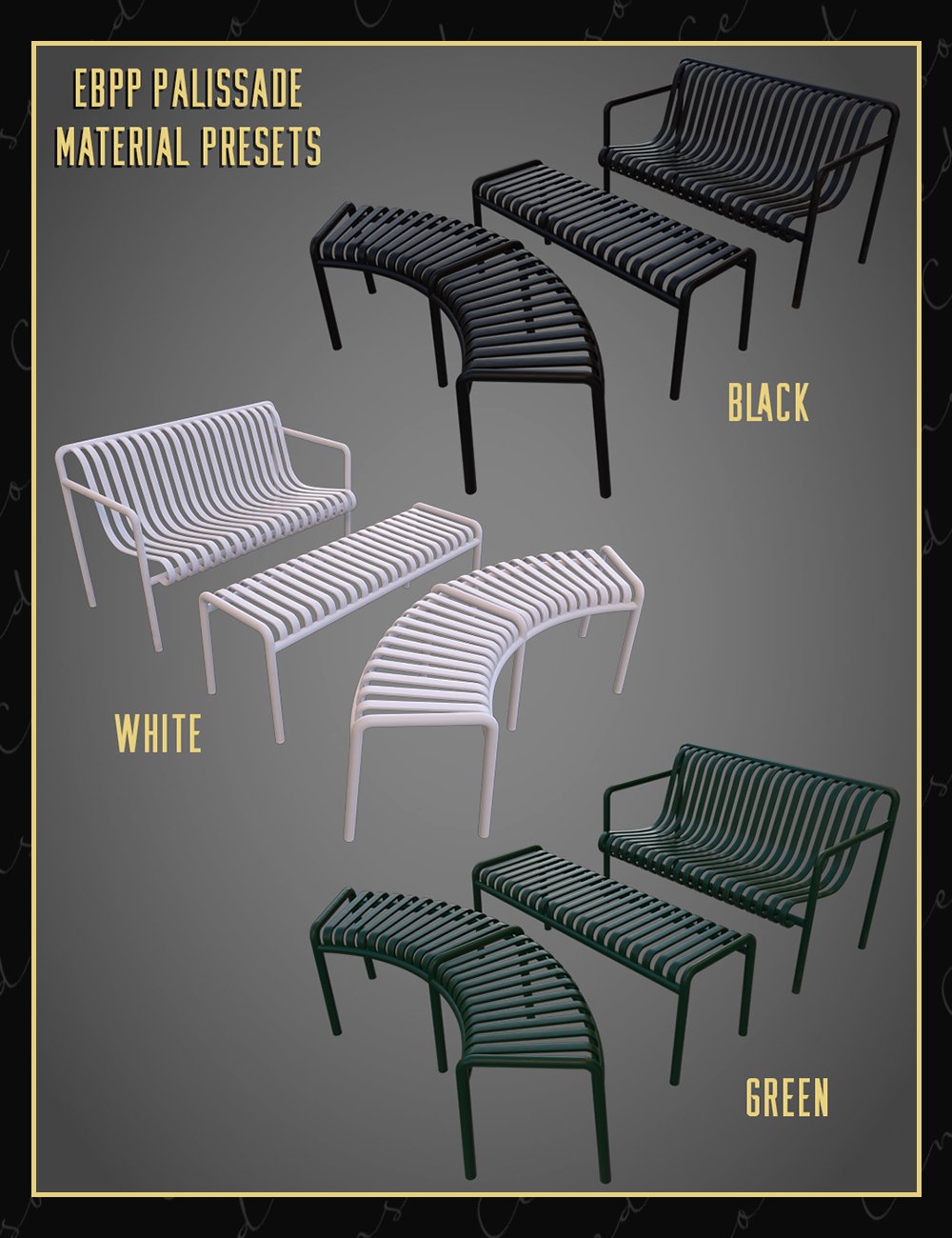 Everyday Bench Prop Pack Daz 3D