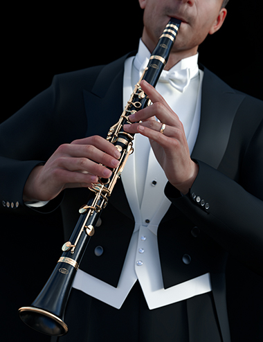 Clarinet and Poses for Genesis 8 and 8.1 by: Protozoon, 3D Models by Daz 3D