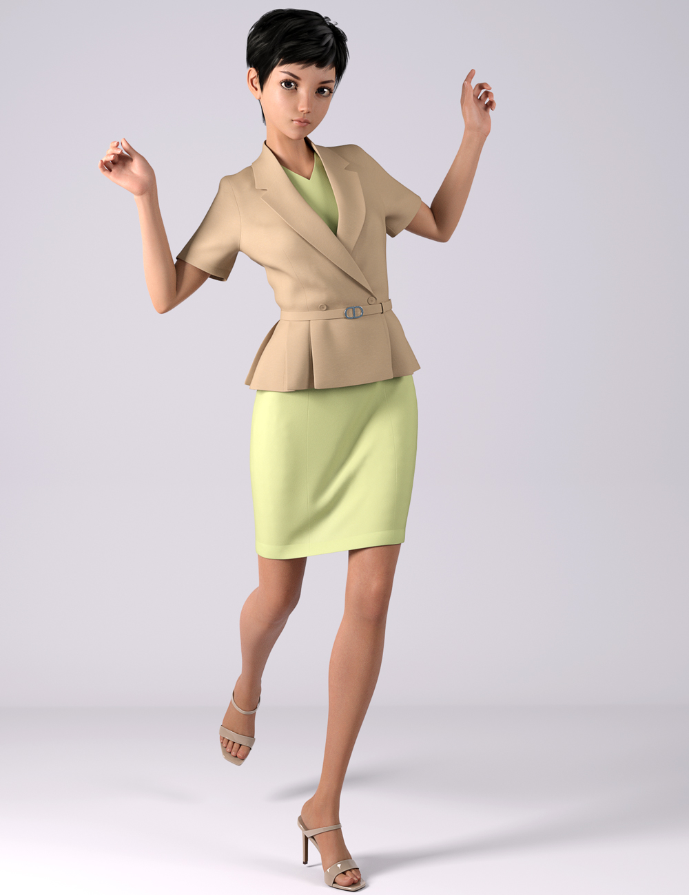 dForce HnC Summer Office Outfits for Genesis 8.1 Females by: IH Kang, 3D Models by Daz 3D