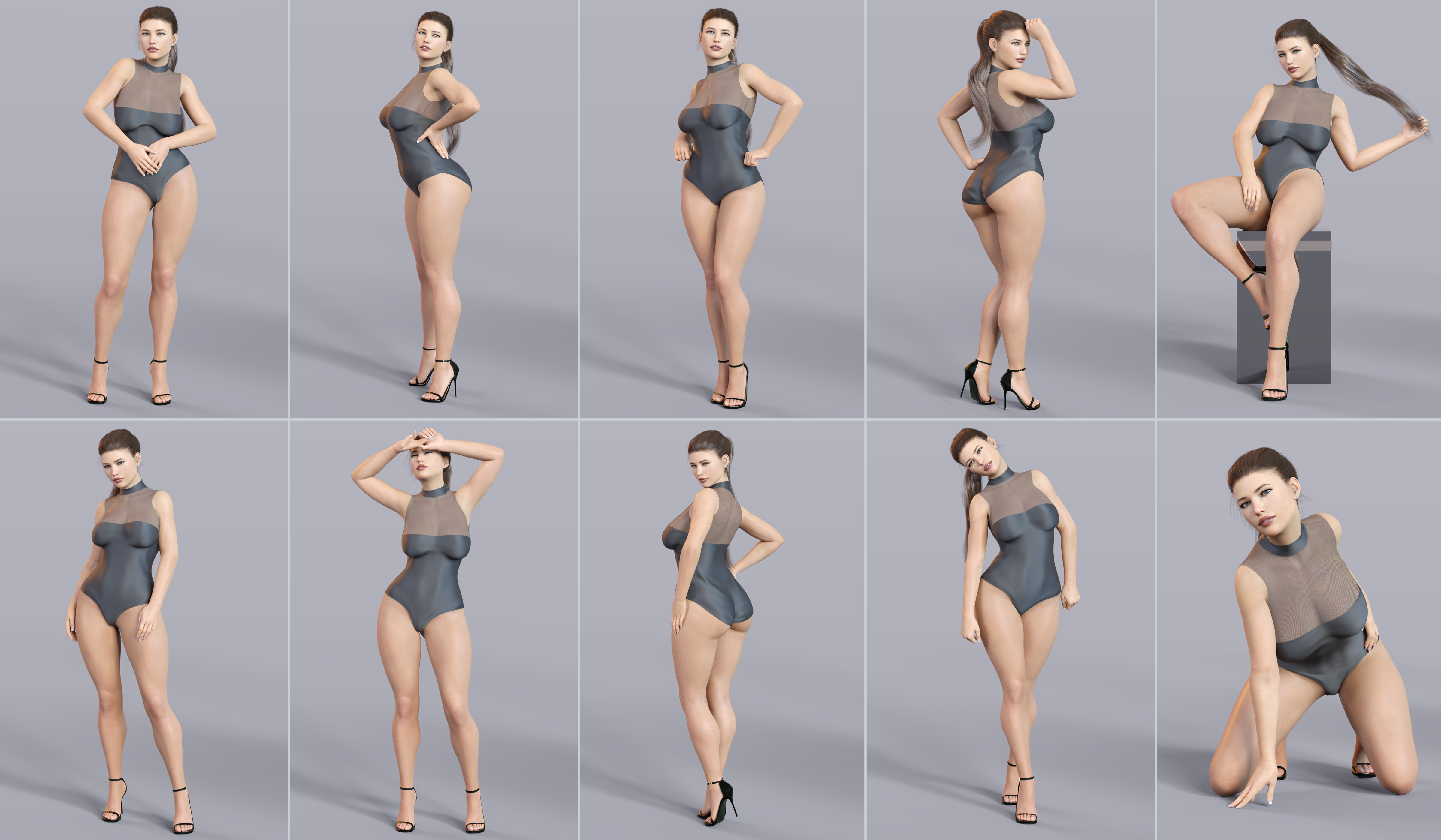 Z Curvy Beauty Shape and Pose Mega Set by: Zeddicuss, 3D Models by Daz 3D