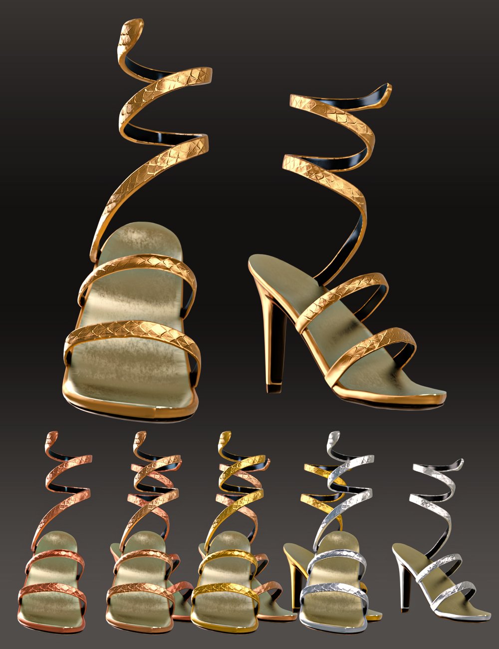 Elegant Cocktail Outfit Shoes for Genesis 8 and 8.1 Female
