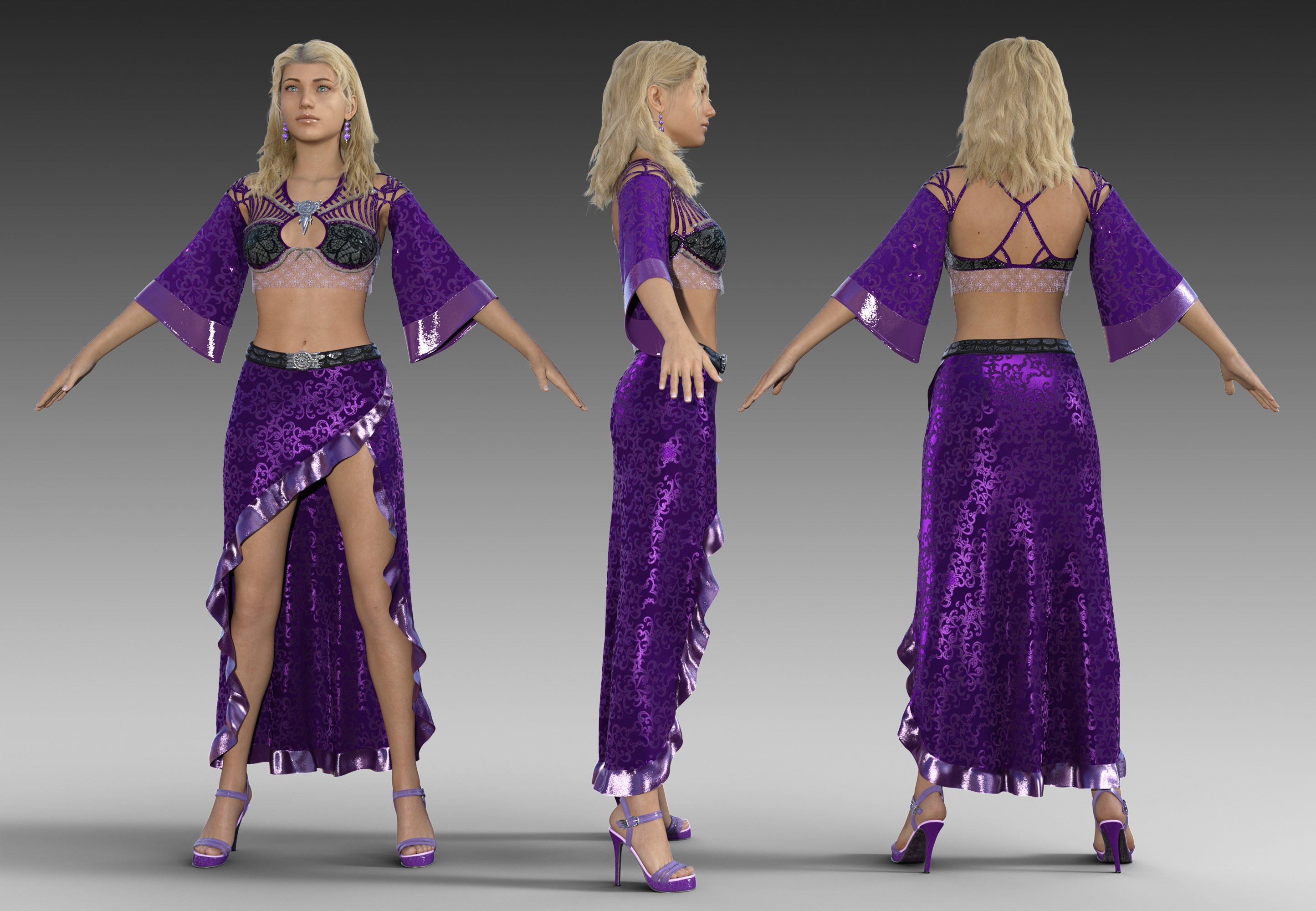 dForce EF Seductive Sorceress Outfit for Genesis 8 and 8.1 Females by: Eternal Force, 3D Models by Daz 3D