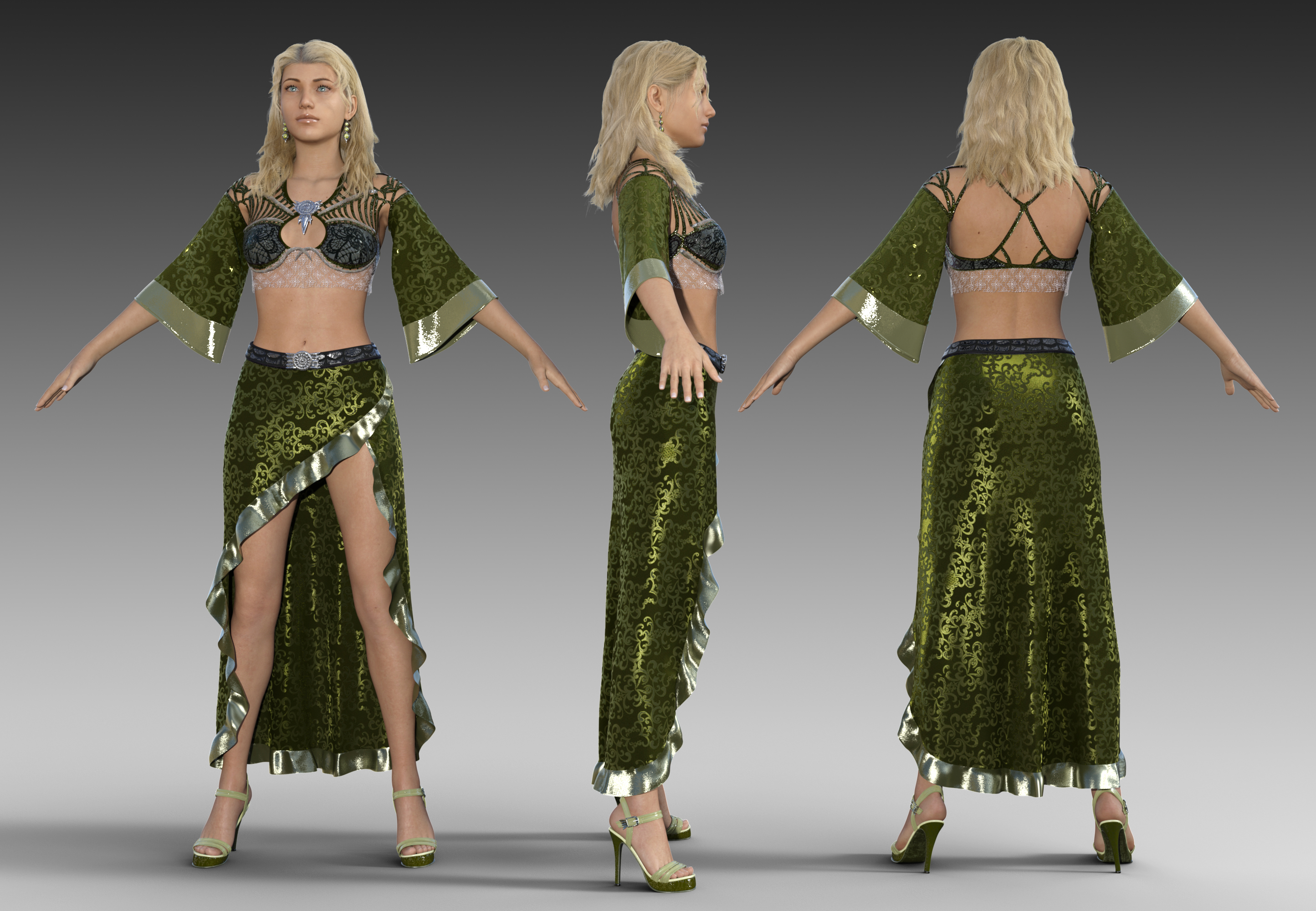dForce EF Seductive Sorceress Outfit for Genesis 8 and 8.1 Females by: Eternal Force, 3D Models by Daz 3D