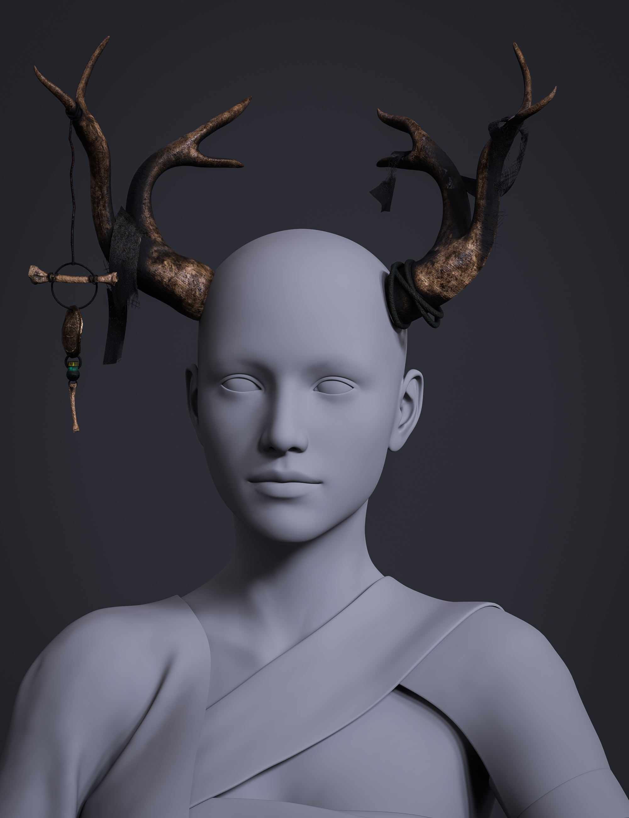DarkForest Evil Witch Headwear for Genesis 8 and 8.1 Females by: Beautyworks, 3D Models by Daz 3D