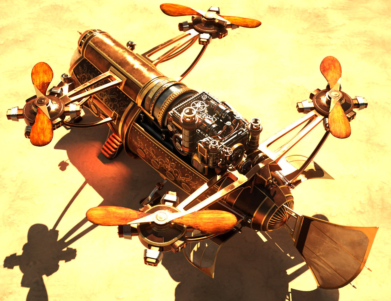 XI Steampunk Helicopter | Daz 3D