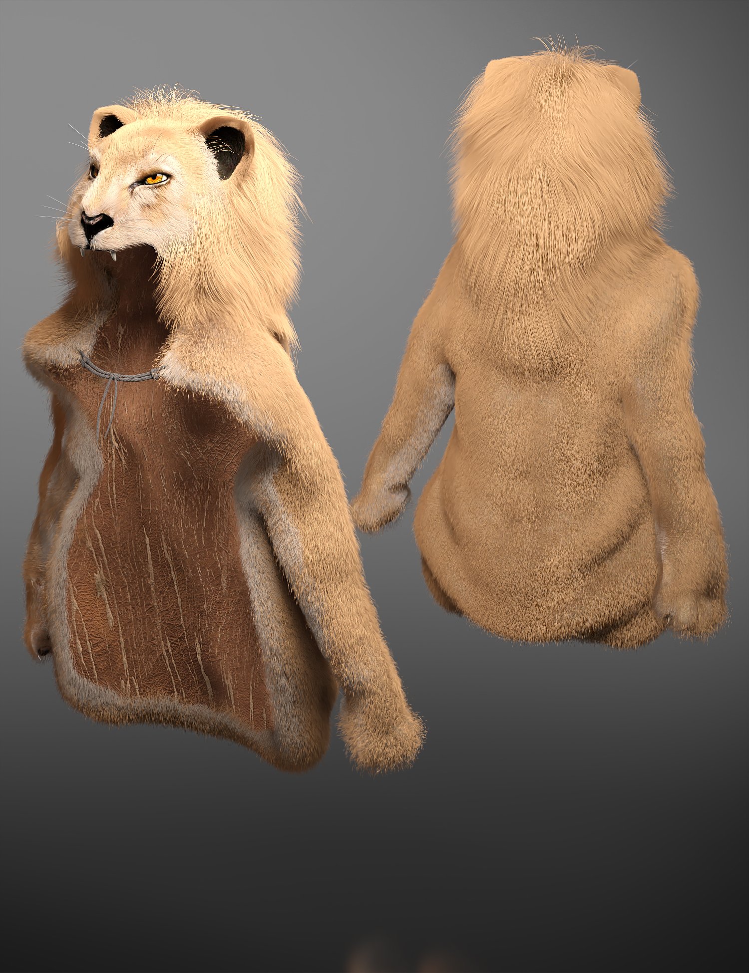 Lion Cloak with dForce Fur for Genesis 8.1 Male by: Sixus1 Media, 3D Models by Daz 3D