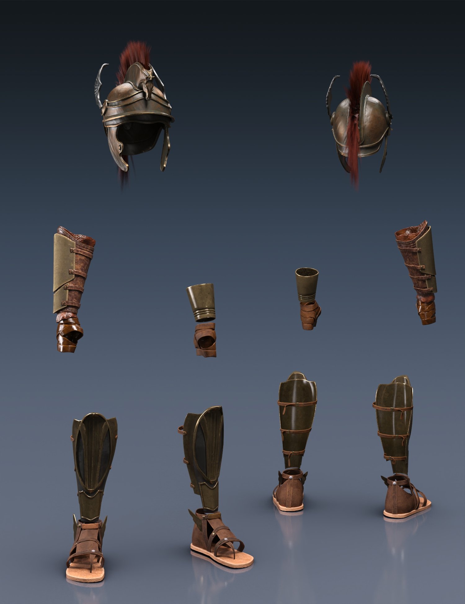 CH Greek Mythological Armor Accessories for Genesis 8 and 8.1 Males by: Charlie, 3D Models by Daz 3D